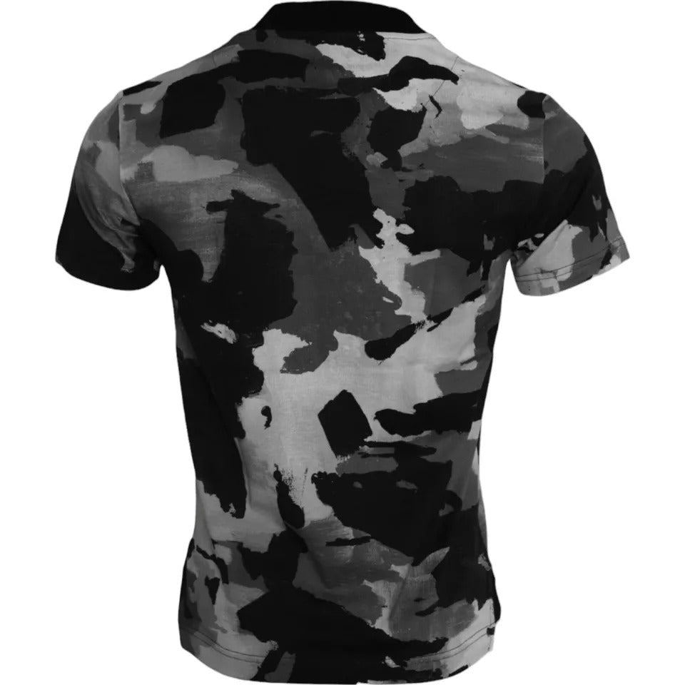 Dolce & Gabbana Multicolor Camouflage Cotton Crewneck T-shirt | Regal Royce