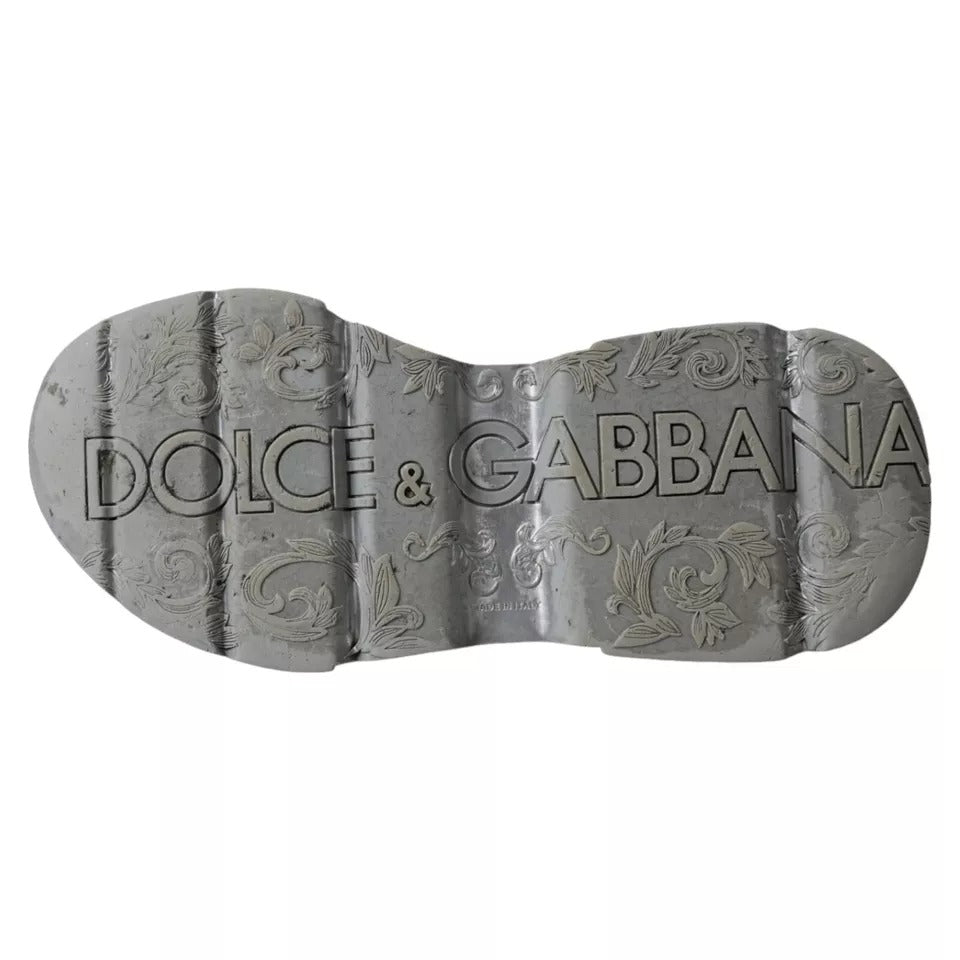 Dolce & Gabbana White Silver Daymaster Low Top Sneakers Shoes | Regal Royce