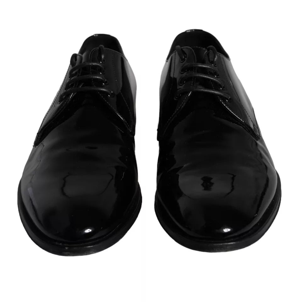Dolce & Gabbana Black Calfskin Leather Derby Men Dress Shoes | Regal Royce