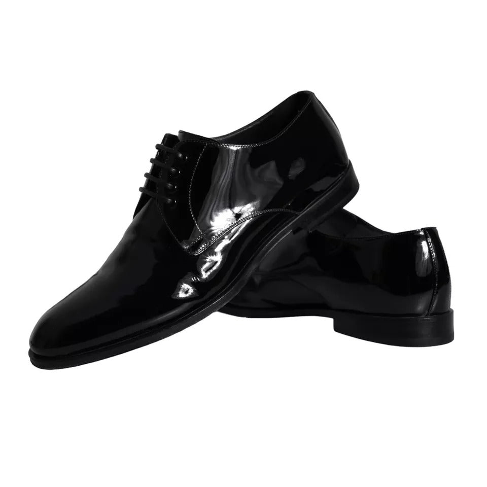 Dolce & Gabbana Black Calfskin Leather Derby Men Dress Shoes | Regal Royce