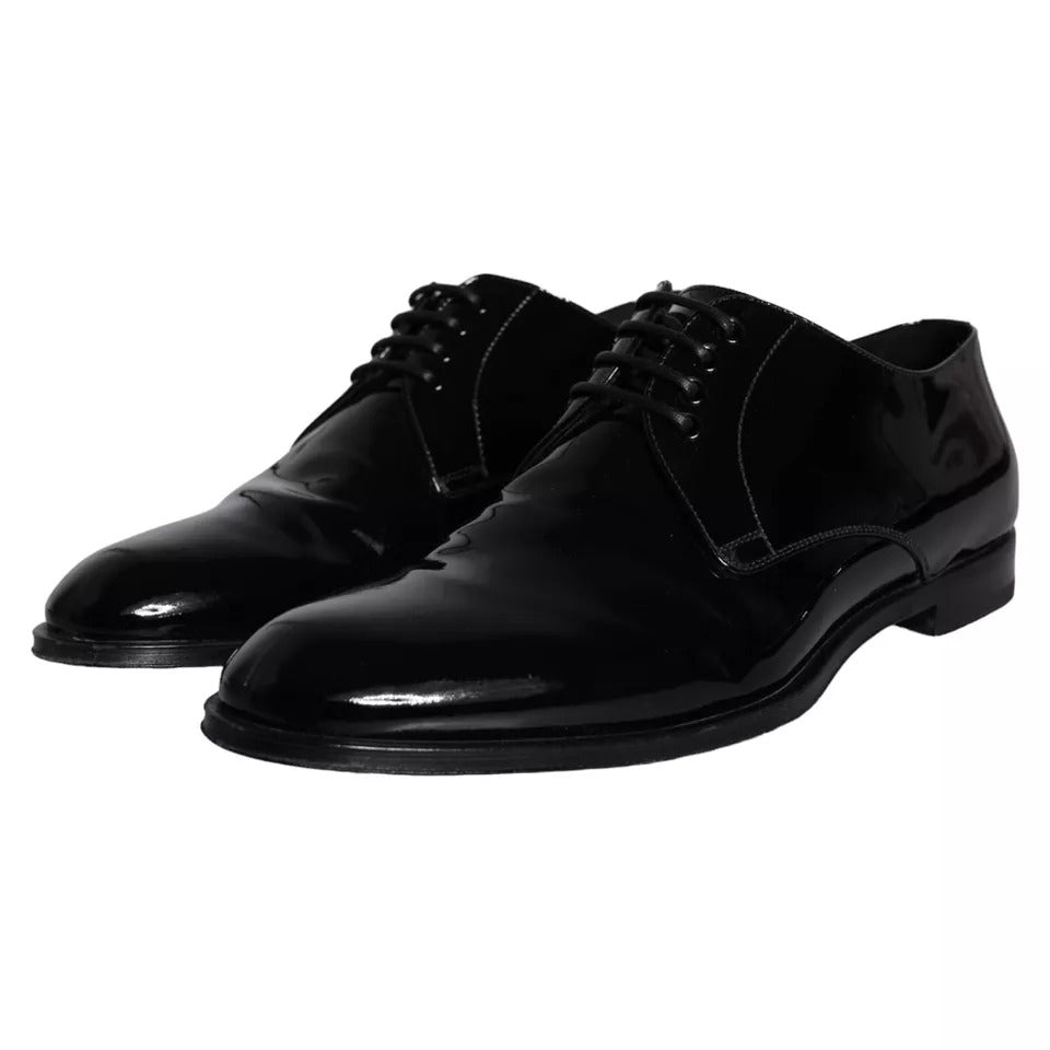 Dolce & Gabbana Black Calfskin Leather Derby Men Dress Shoes | Regal Royce