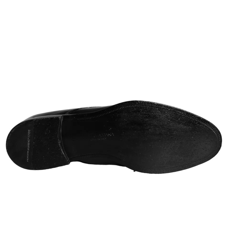 Dolce & Gabbana Black Calfskin Leather Derby Men Dress Shoes | Regal Royce