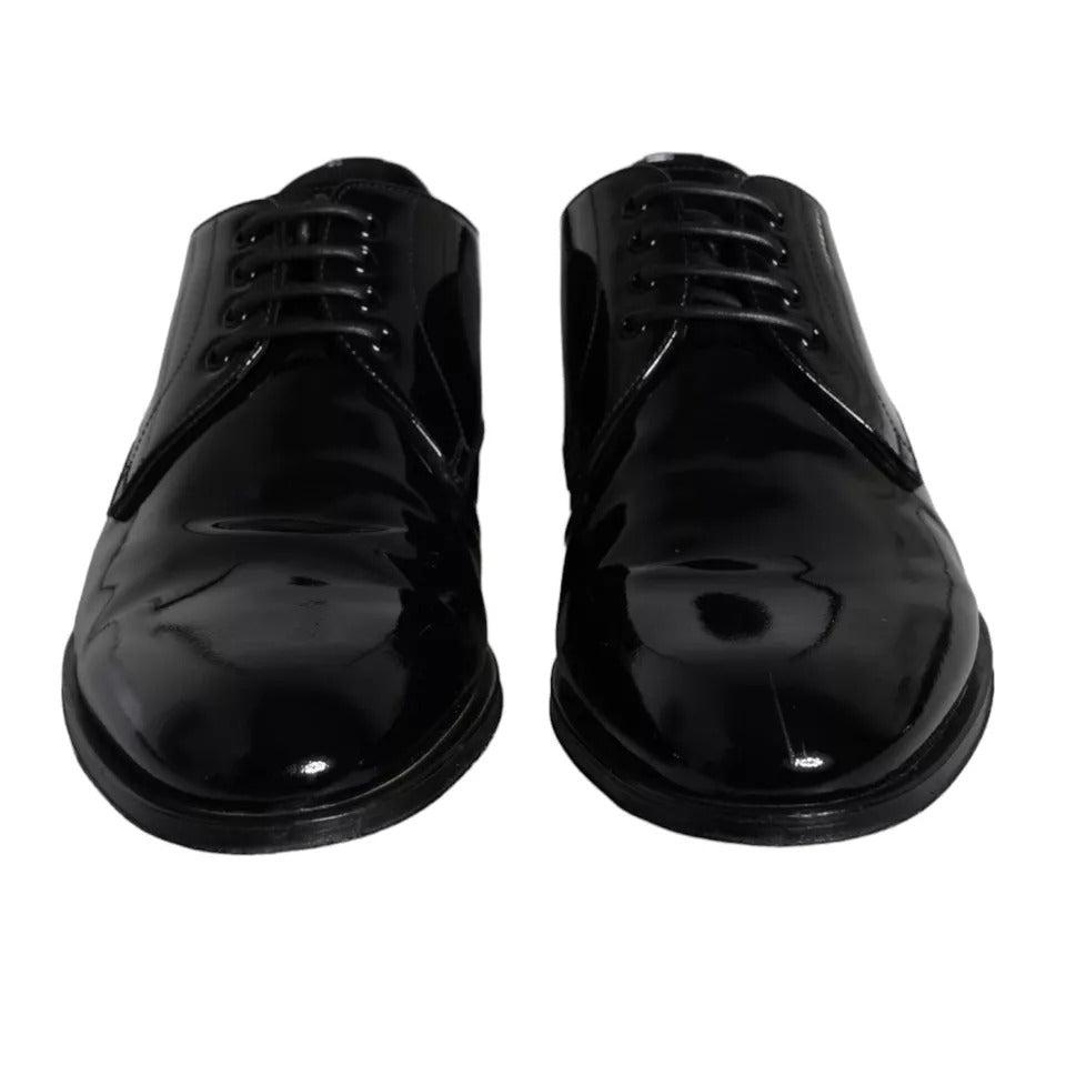 Dolce & Gabbana Black Calfskin Leather Derby Men Dress Shoes | Regal Royce