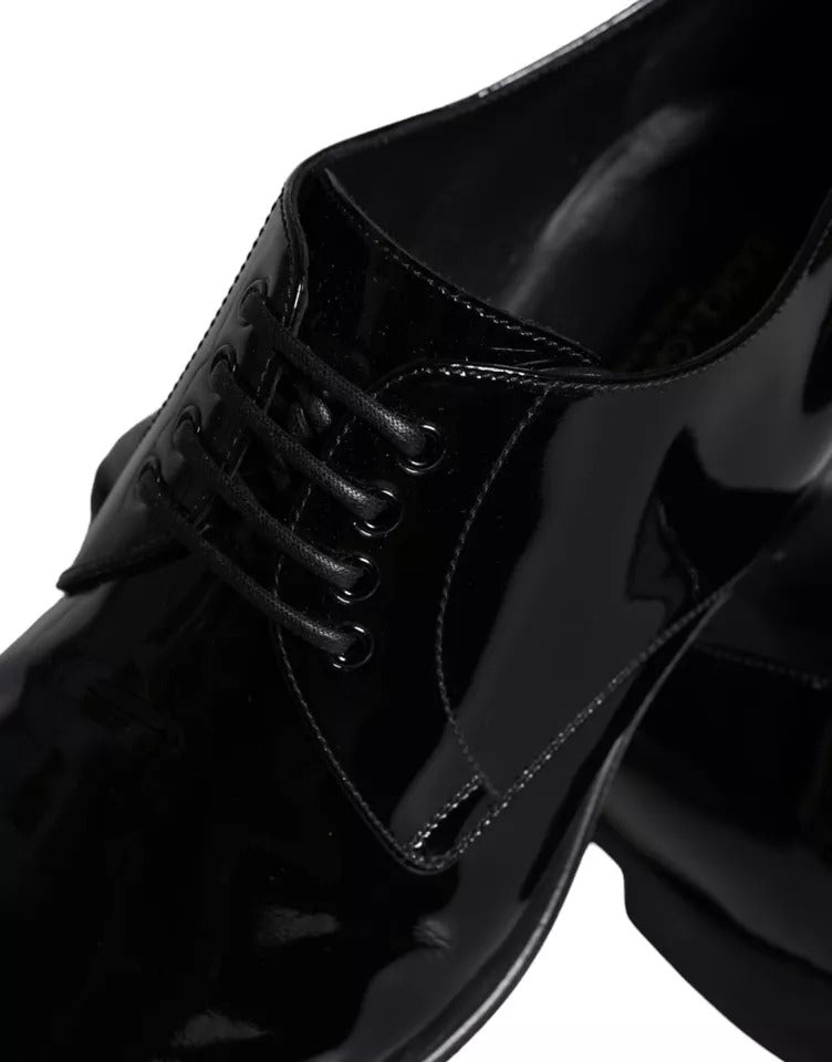 Dolce & Gabbana Black Calfskin Leather Derby Men Dress Shoes | Regal Royce