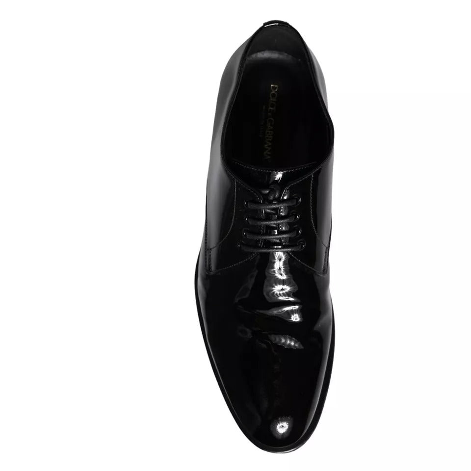 Dolce & Gabbana Black Calfskin Leather Derby Men Dress Shoes | Regal Royce