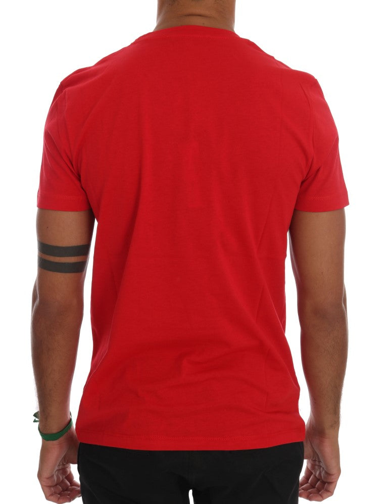 Frankie Morello Red Cotton RIDERS Crewneck T-Shirt | Regal Royce