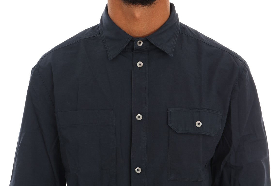 John Galliano Blue Casual Cotton Long Sleeve Shirt | Regal Royce