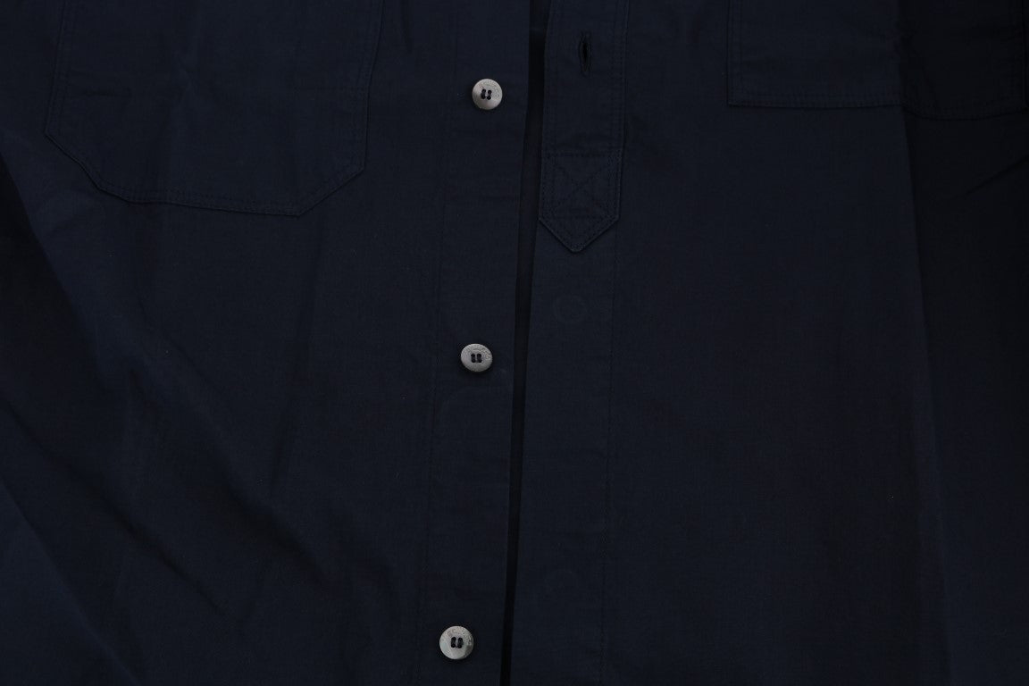 John Galliano Blue Casual Cotton Long Sleeve Shirt | Regal Royce