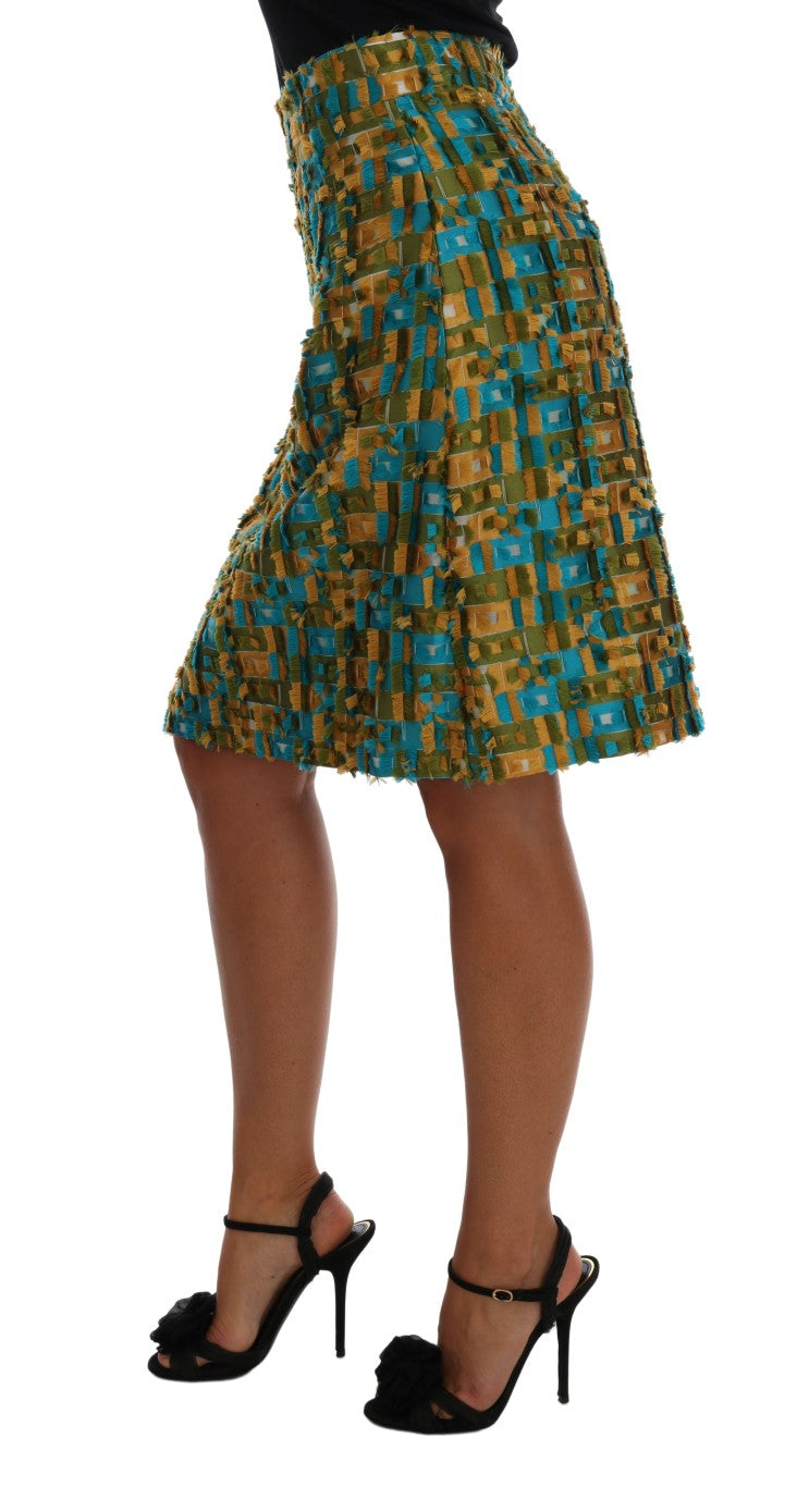 Dolce & Gabbana Multicolor Jacquard Straight Pencil Skirt | Regal Royce