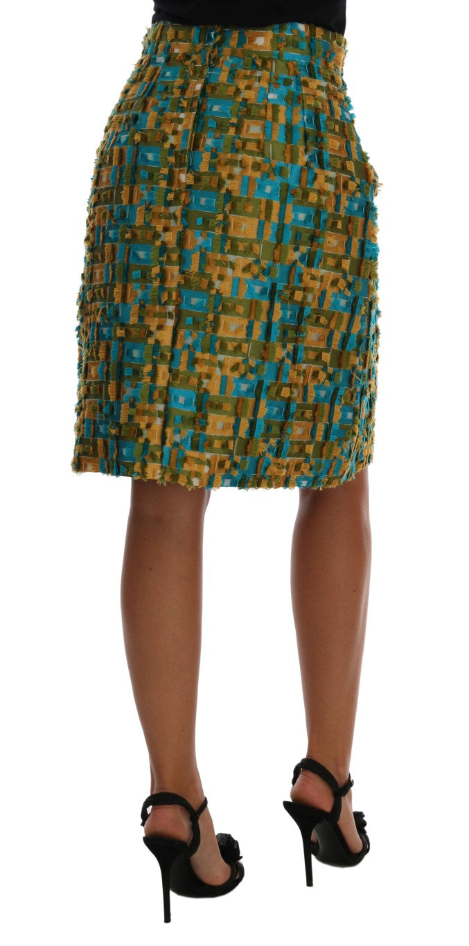 Dolce & Gabbana Multicolor Jacquard Straight Pencil Skirt | Regal Royce
