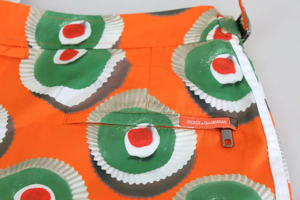 Dolce & Gabbana Orange Cupcake Beachwear Shorts Swimwear | Regal Royce
