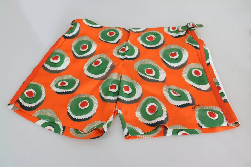 Dolce & Gabbana Orange Cupcake Beachwear Shorts Swimwear | Regal Royce