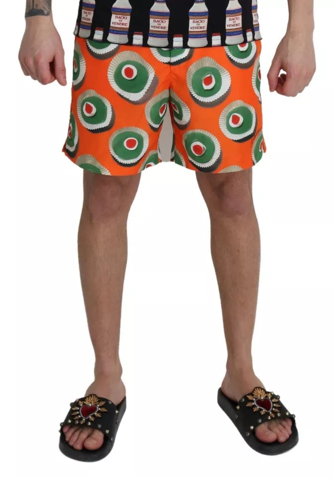 Dolce & Gabbana Orange Cupcake Beachwear Shorts Swimwear | Regal Royce