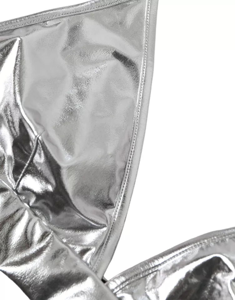 Dolce & Gabbana Silver Polyester Sleeveless Bustier Crop Top | Regal Royce