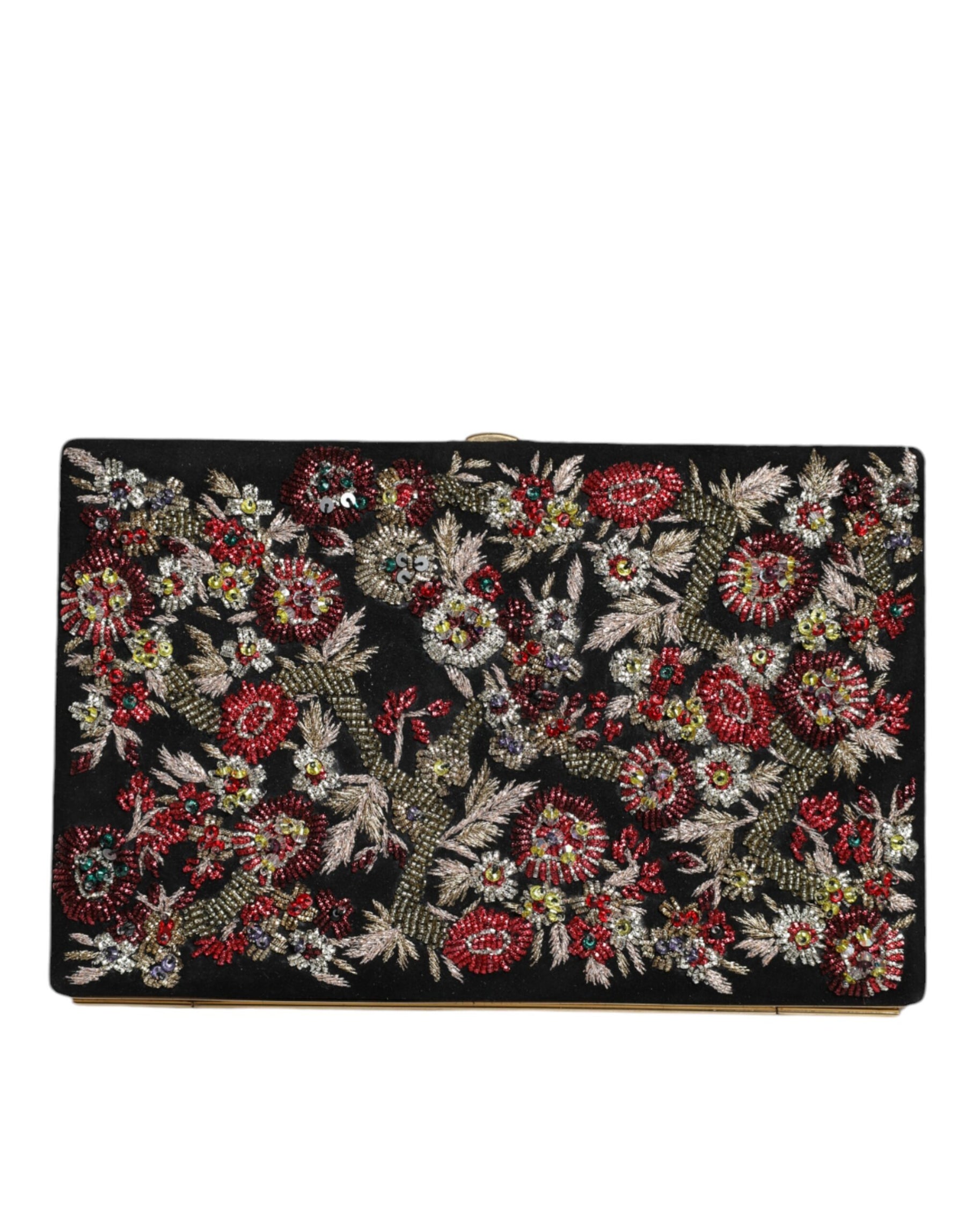 Dolce & Gabbana Multicolor Floral Gold Frame Clutch Evening Purse Bag | Regal Royce
