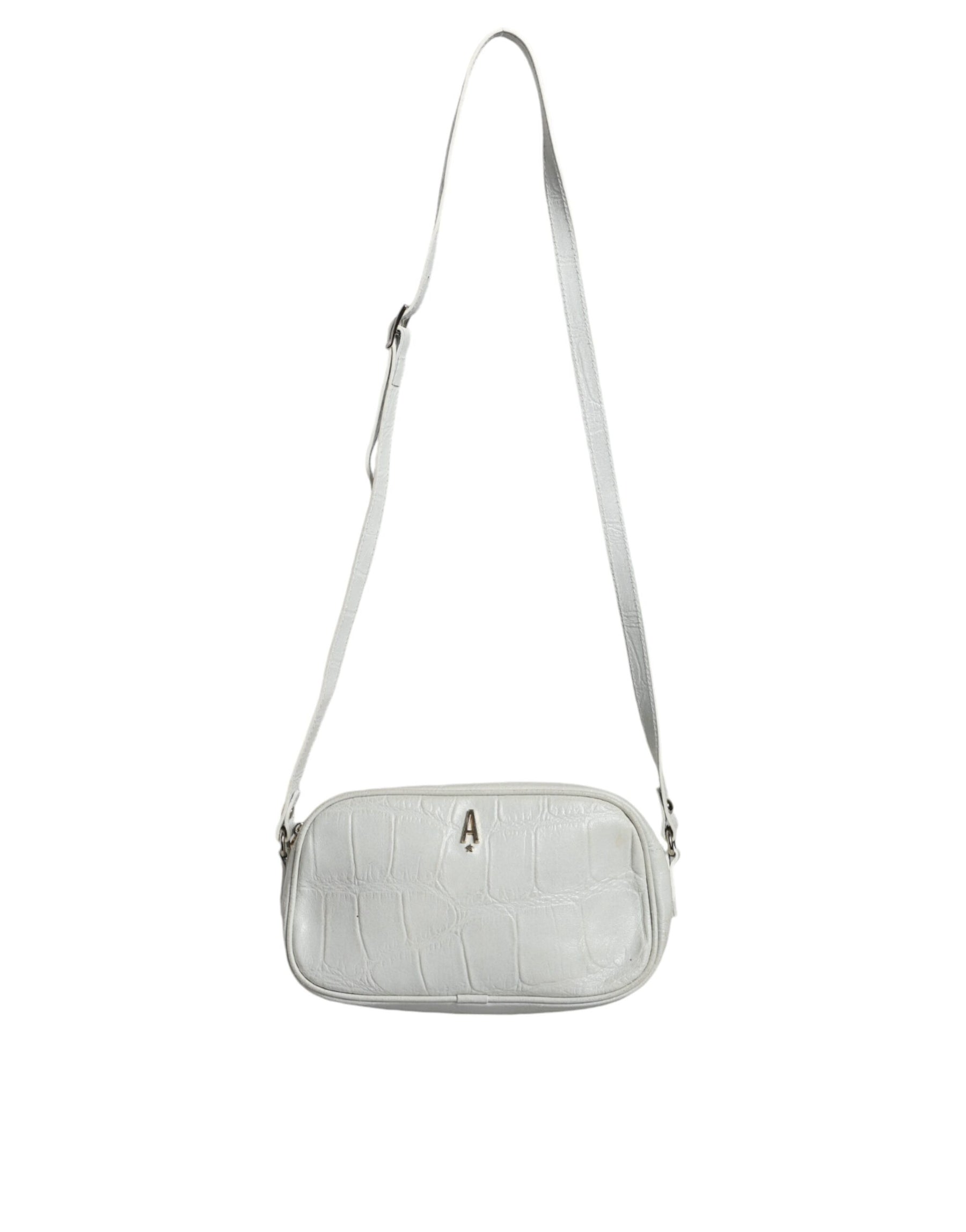 Aniye By White Croc Print Leather Crossbody Sling Bag | Regal Royce