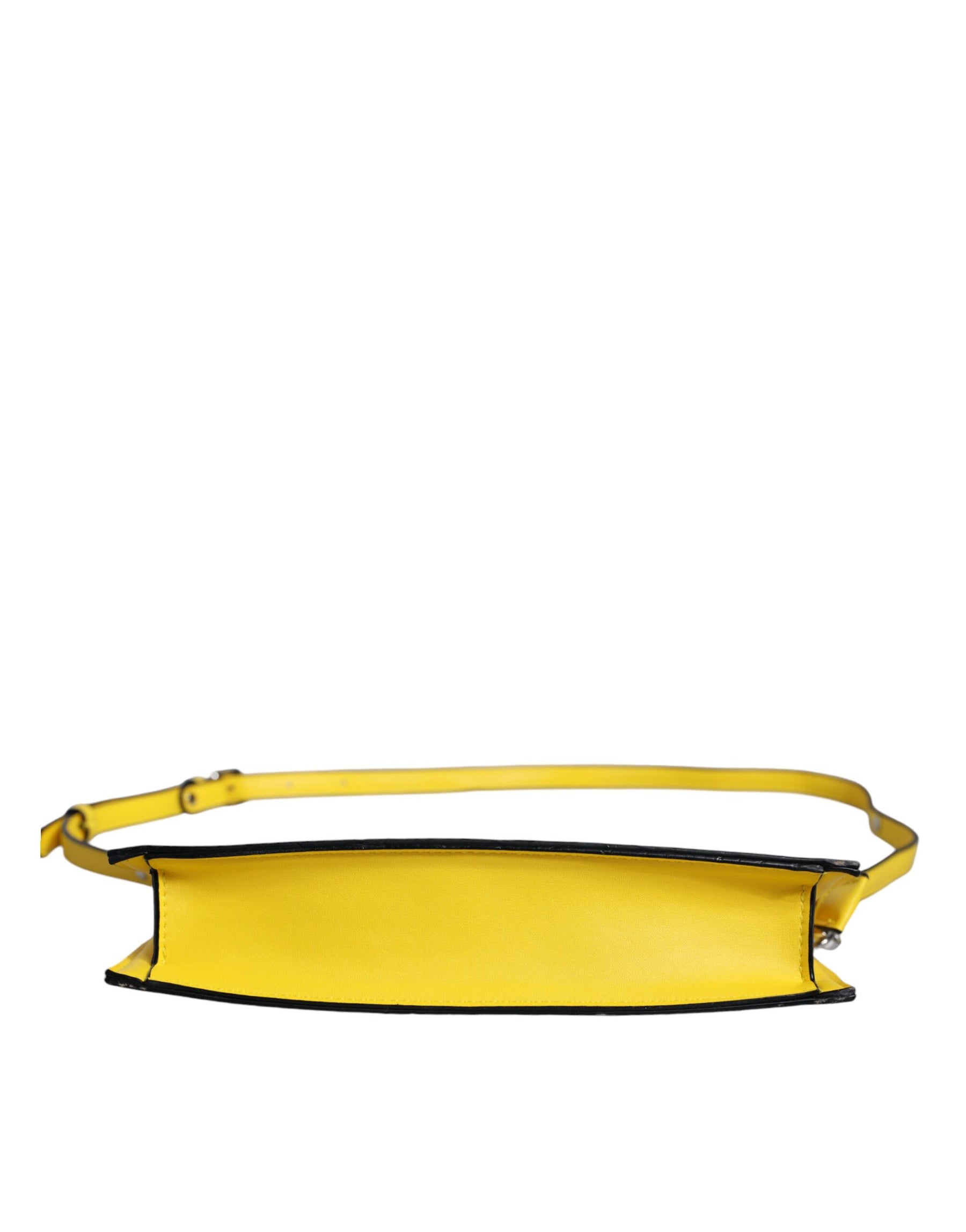 MSGM Yellow Leather Logo Crossbody Sling Shoulder Bag | Regal Royce