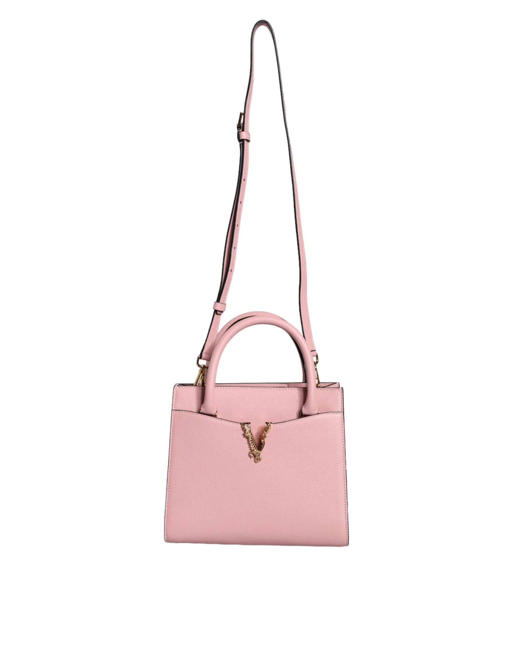 Versace Pink Small Top Handle Grainy Calf Leather Crossbody Bag | Regal Royce