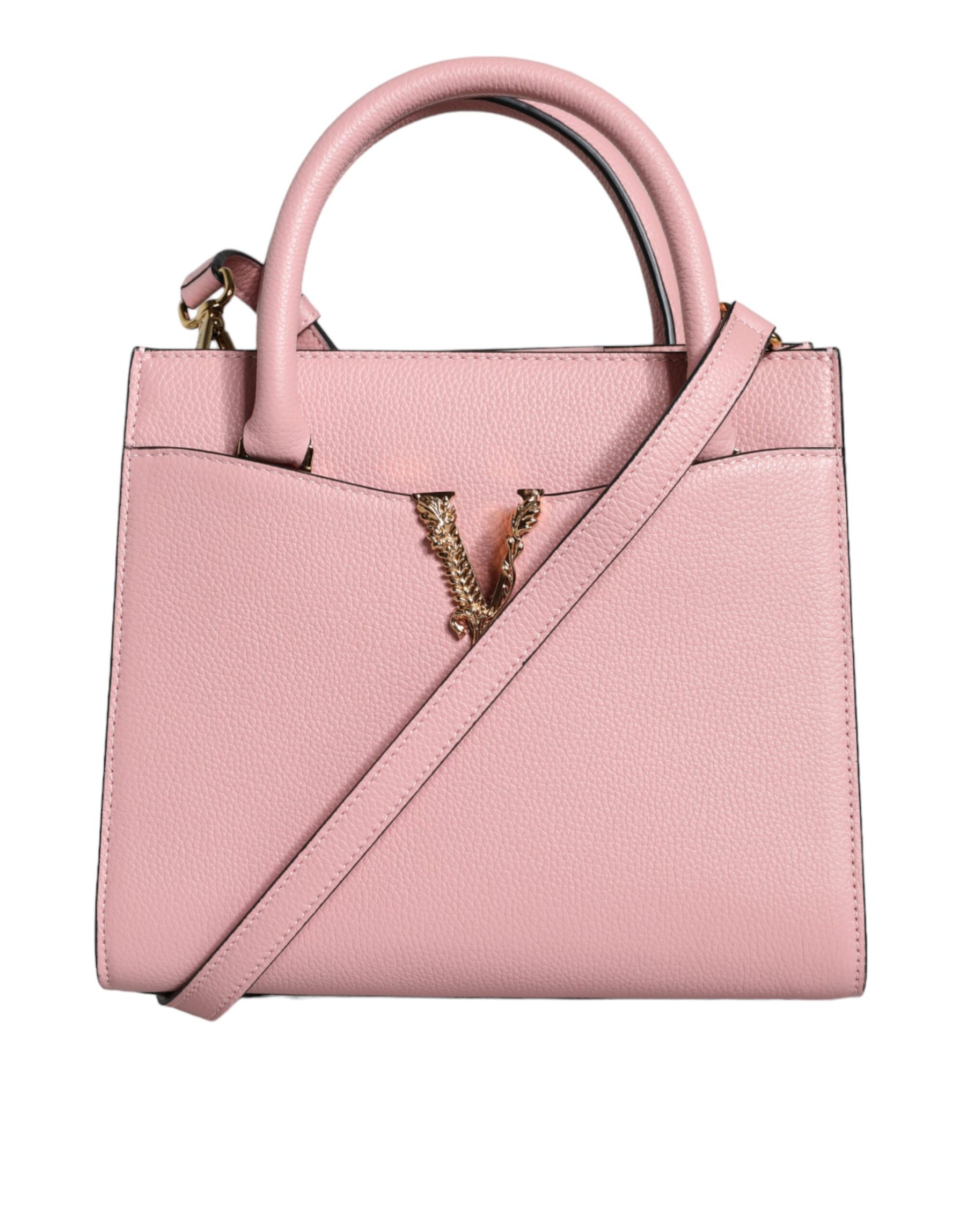 Versace Pink Small Top Handle Grainy Calf Leather Crossbody Bag | Regal Royce