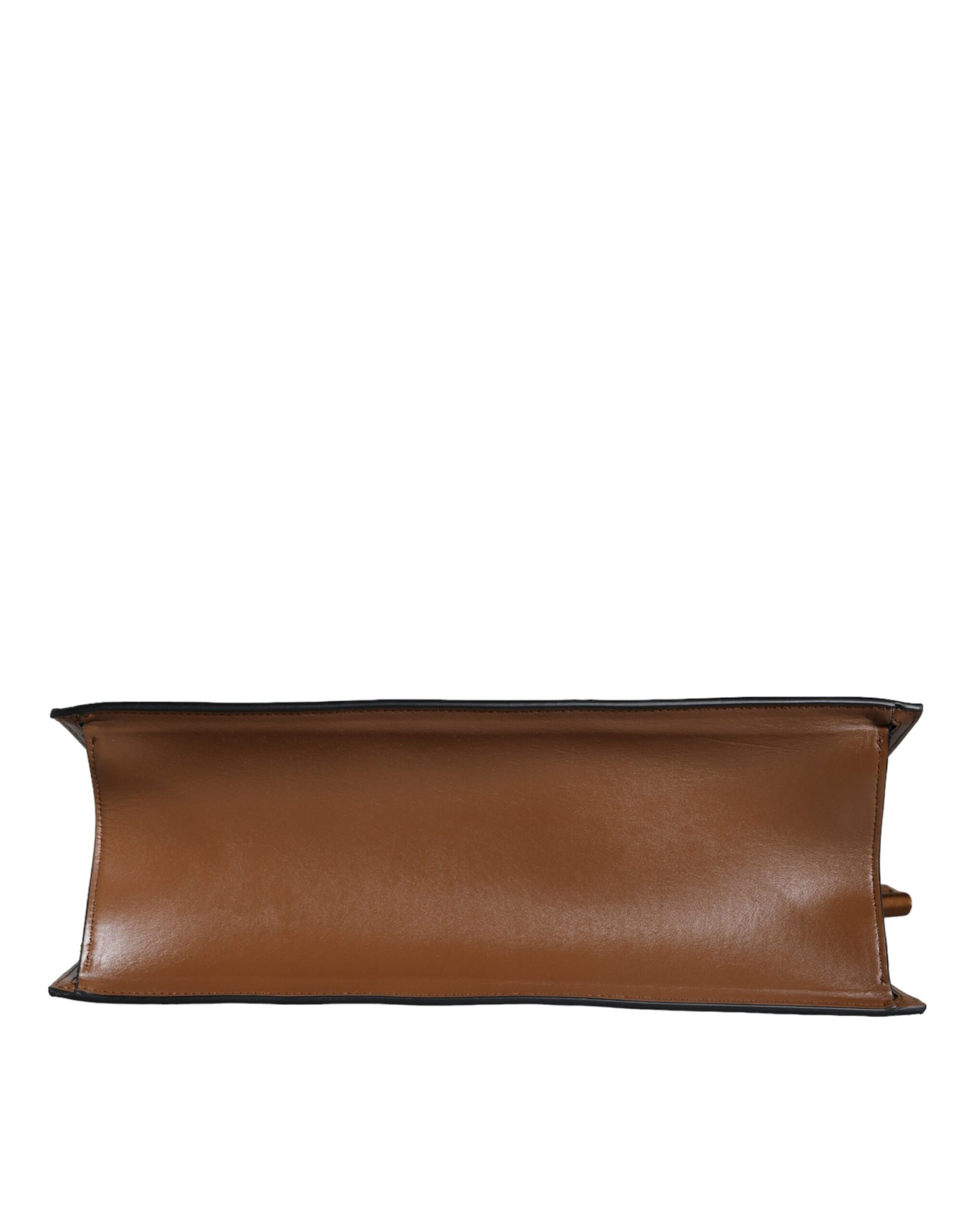 Versace Brown Top Handle Jacquard Leather Logo Crossbody Tote Bag | Regal Royce