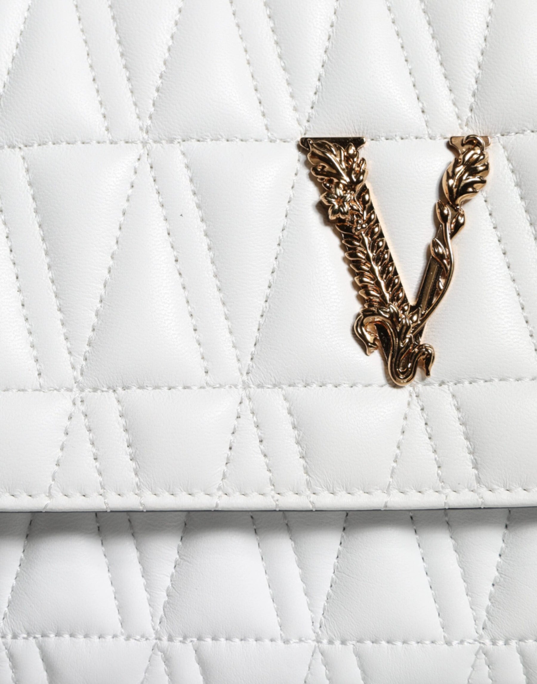 Versace White Mini Nappa Leather Crossbody Shoulder Bag | Regal Royce