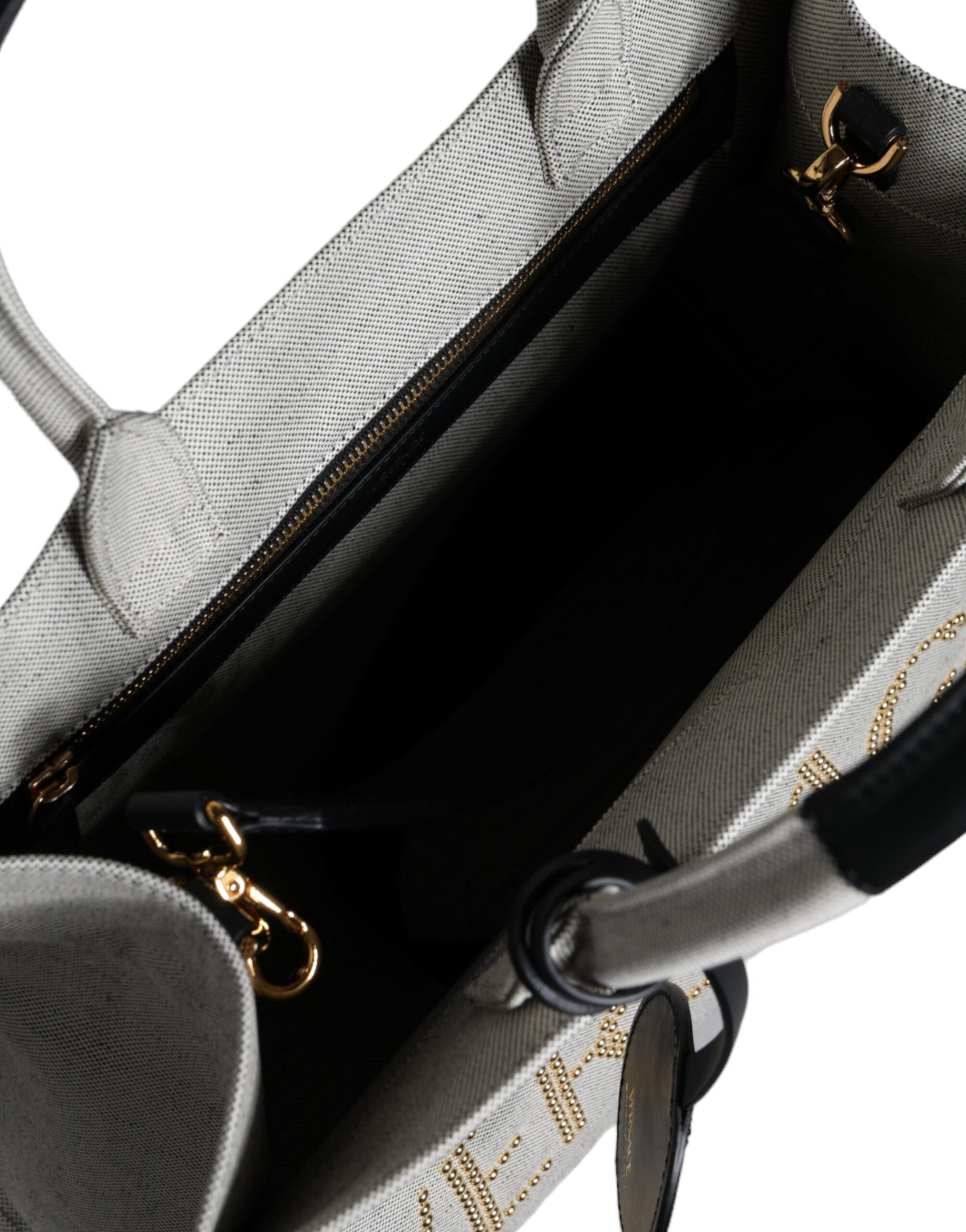 Versace White Top Handle Canvas Leather Logo Crossbody Tote Bag | Regal Royce