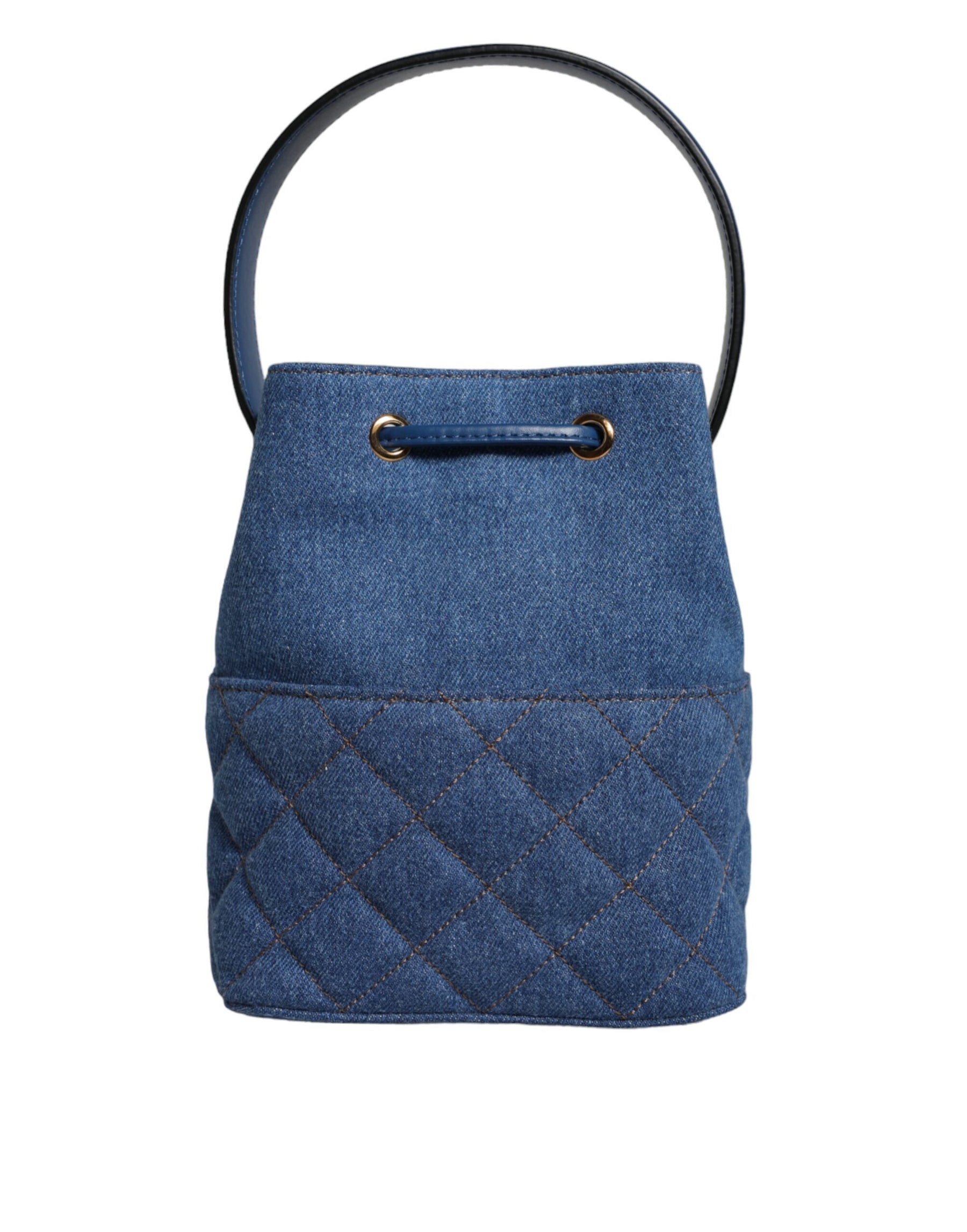 Versace Blue Quilted Denim Leather Crossbody Shoulder Bag | Regal Royce