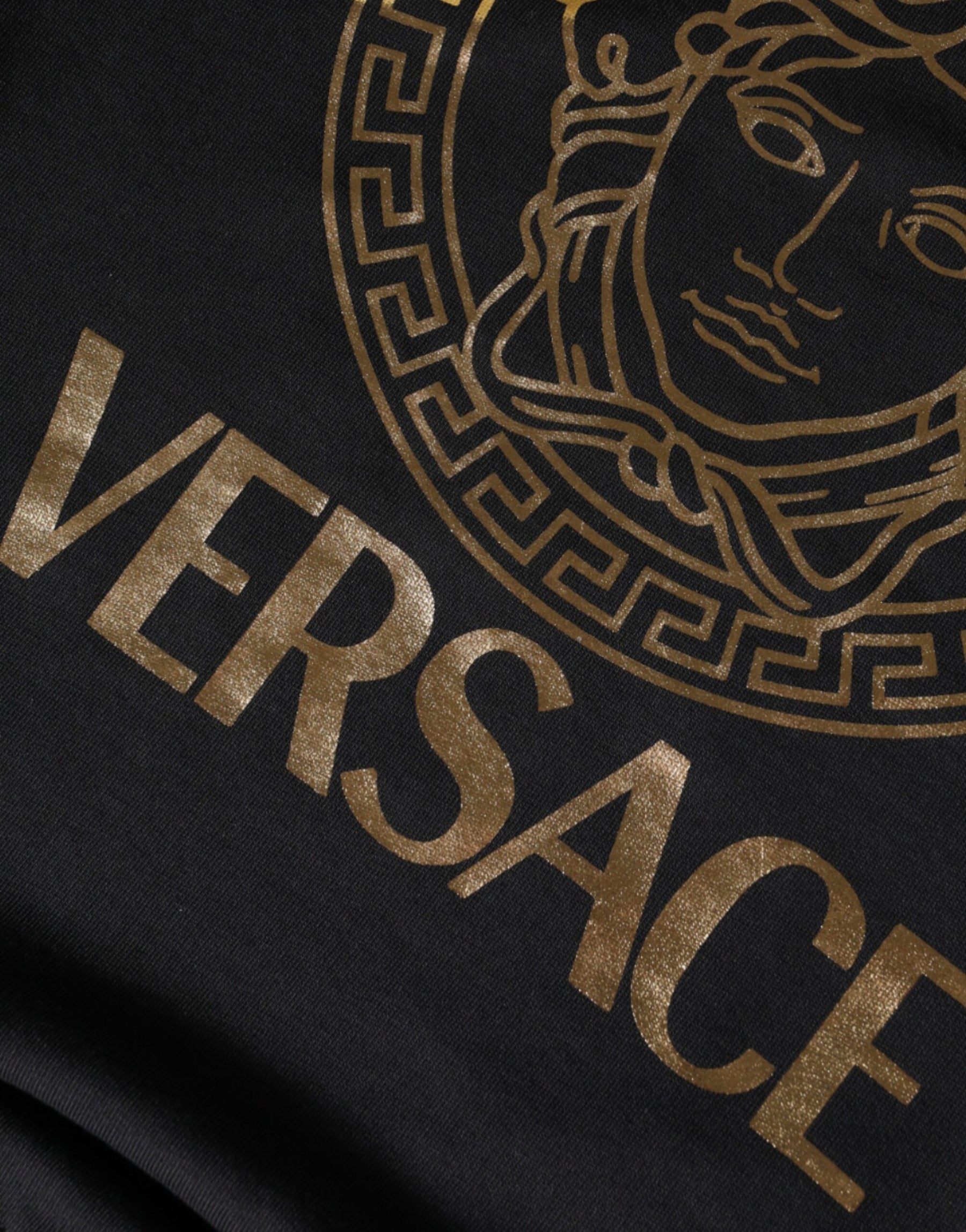 Versace Black Medusa Fleece Cotton Crew Neck Sweatshirt Sweater | Regal Royce