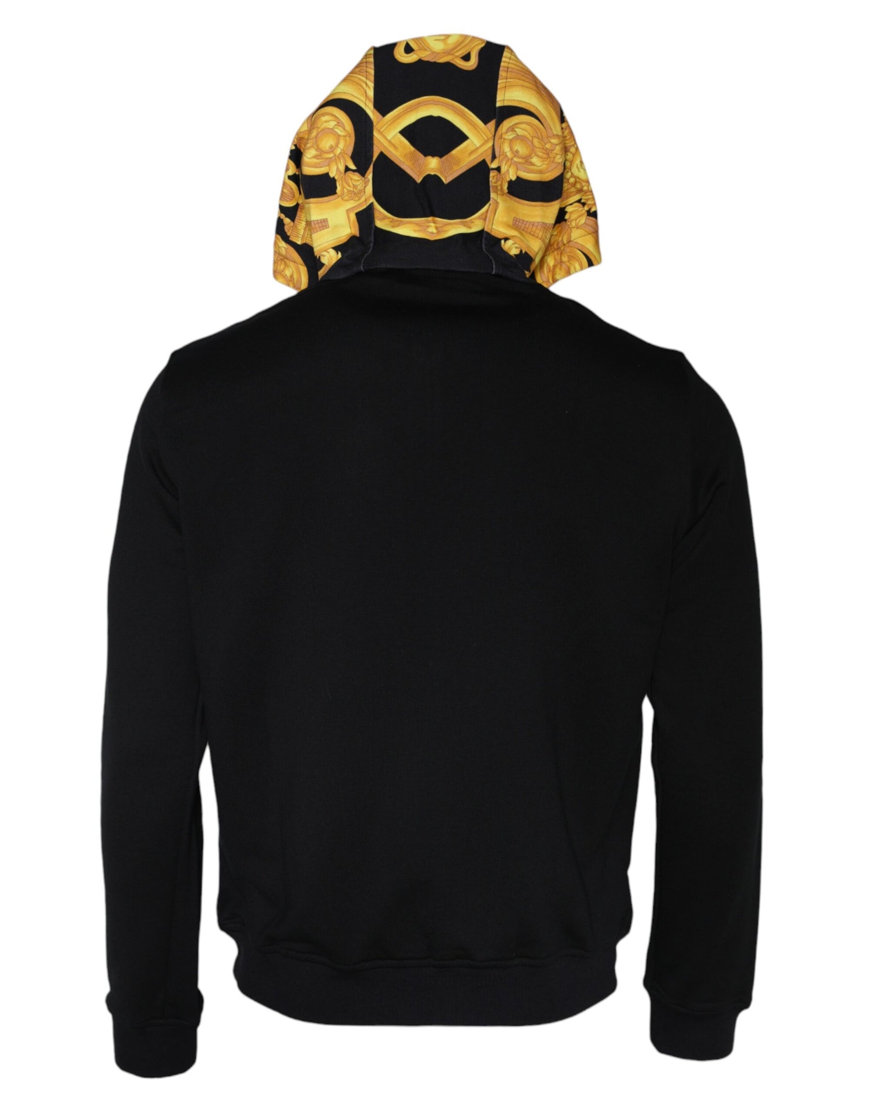 Versace Black Medusa Print Cotton Full Zip HoodieSweatshirt Sweater | Regal Royce