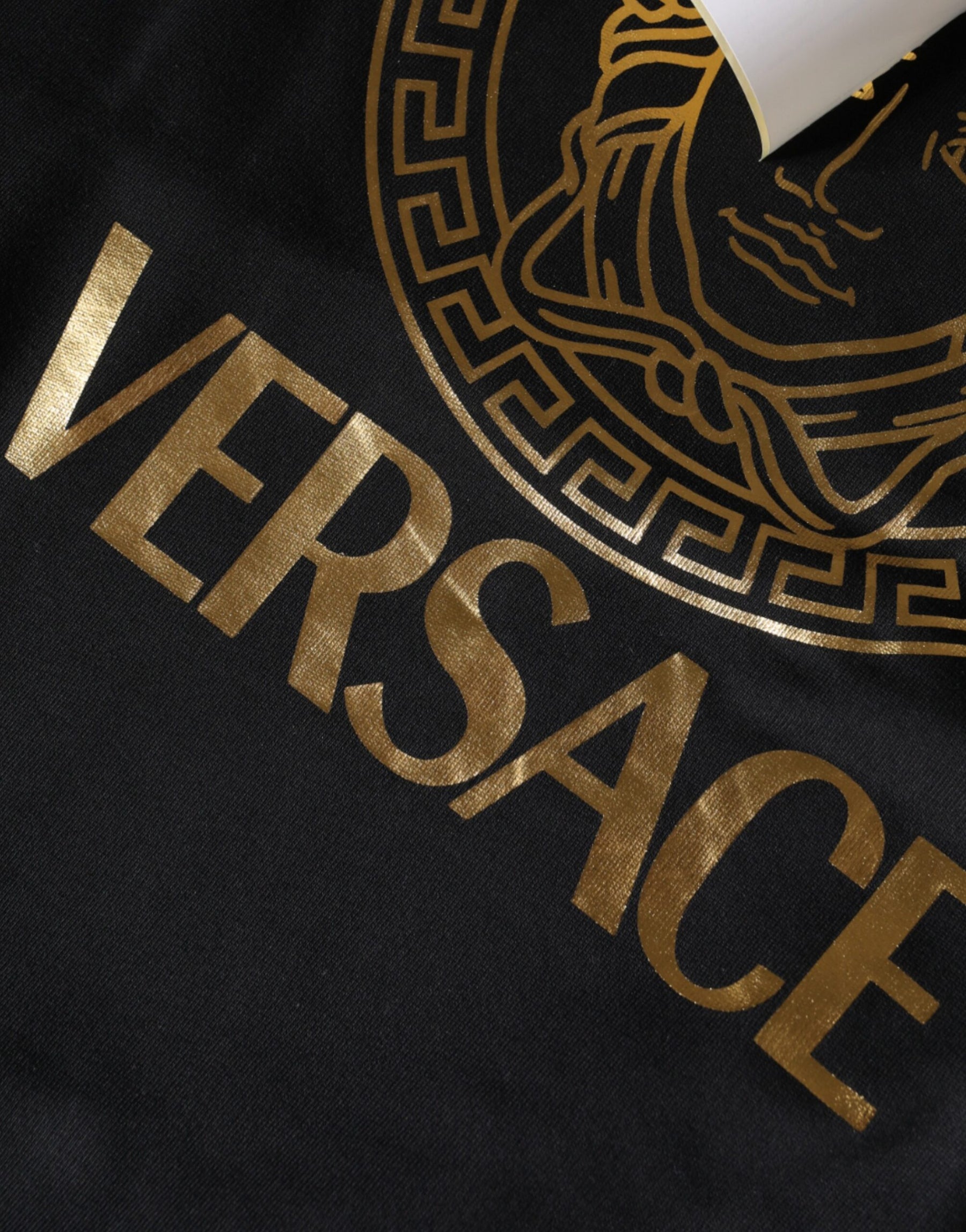 Versace Black Medusa Print Cotton HoodiePullover Sweatshirt Sweater | Regal Royce
