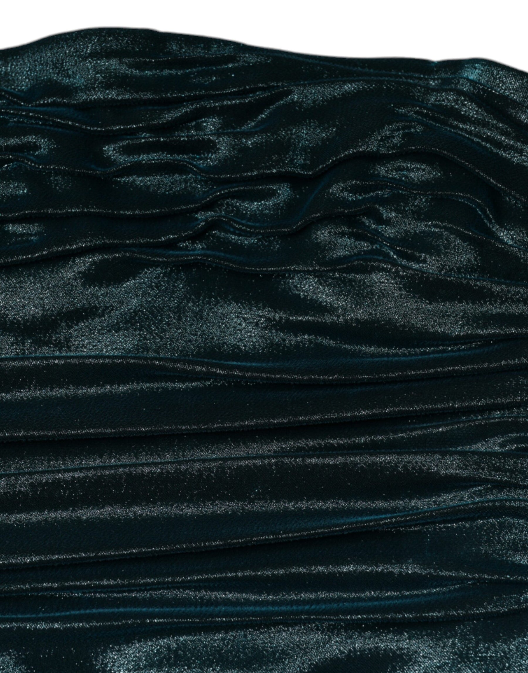 Dolce & Gabbana Green Silk Blend Satin Fitted Strapless Dress | Regal Royce