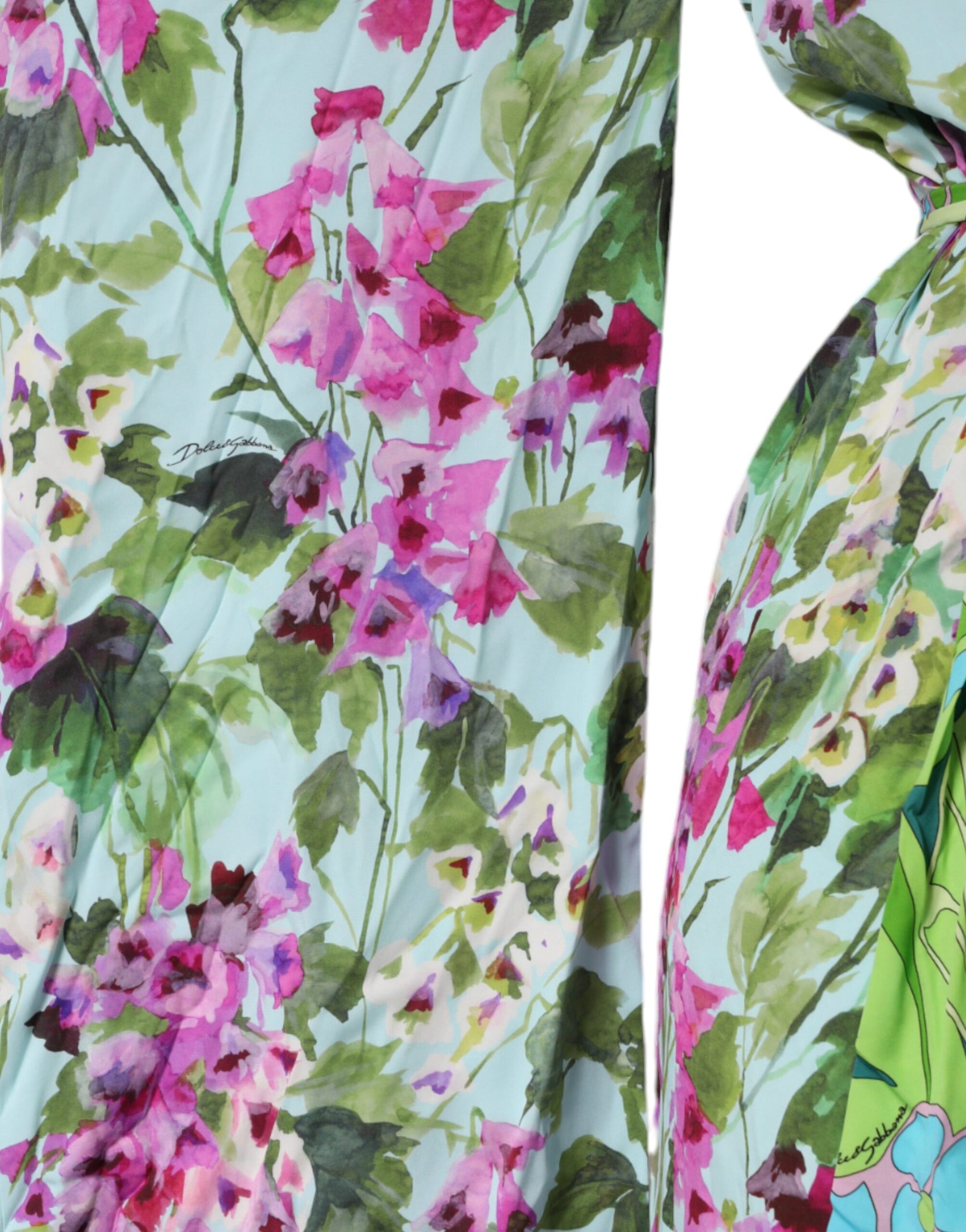 Dolce & Gabbana Multicolor Floral Silk Stretch Wrap Dress | Regal Royce