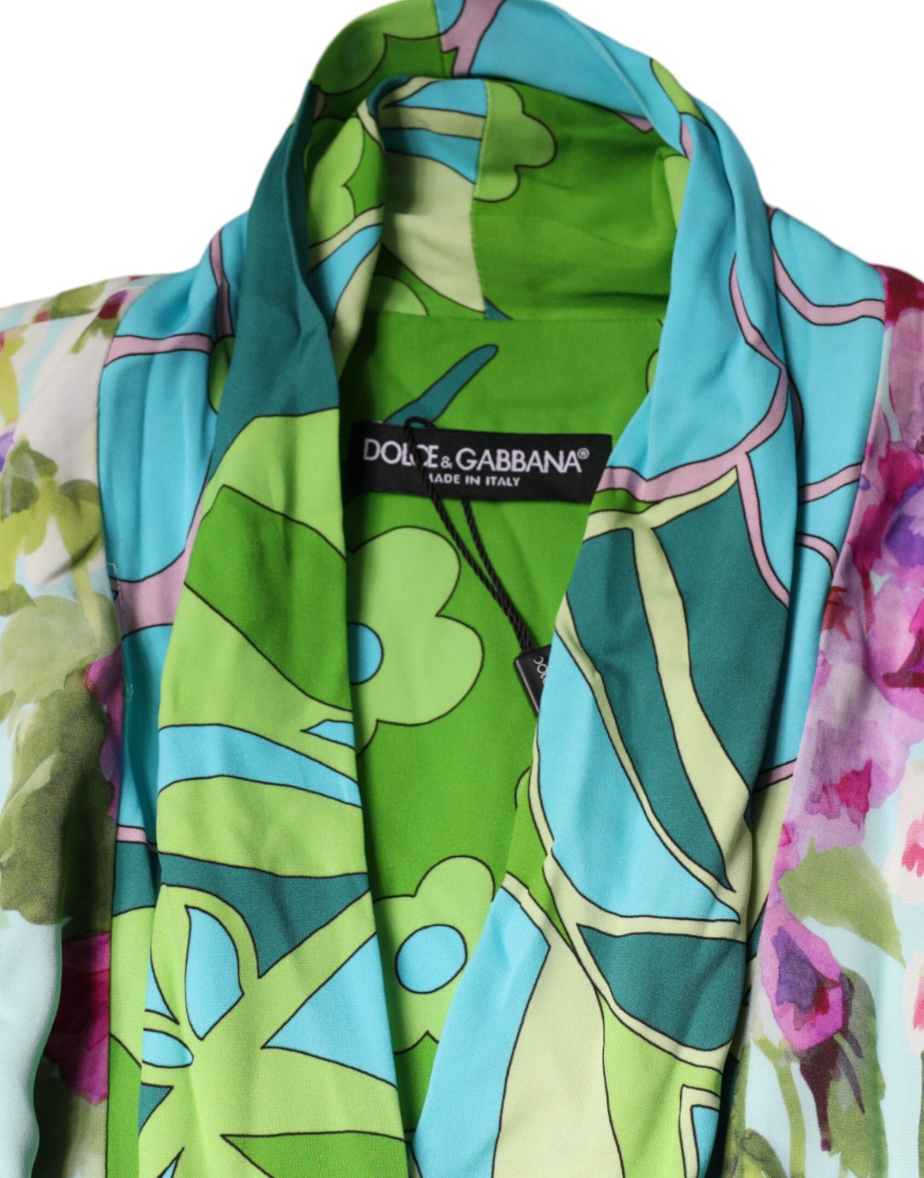 Dolce & Gabbana Multicolor Floral Silk Stretch Wrap Dress | Regal Royce