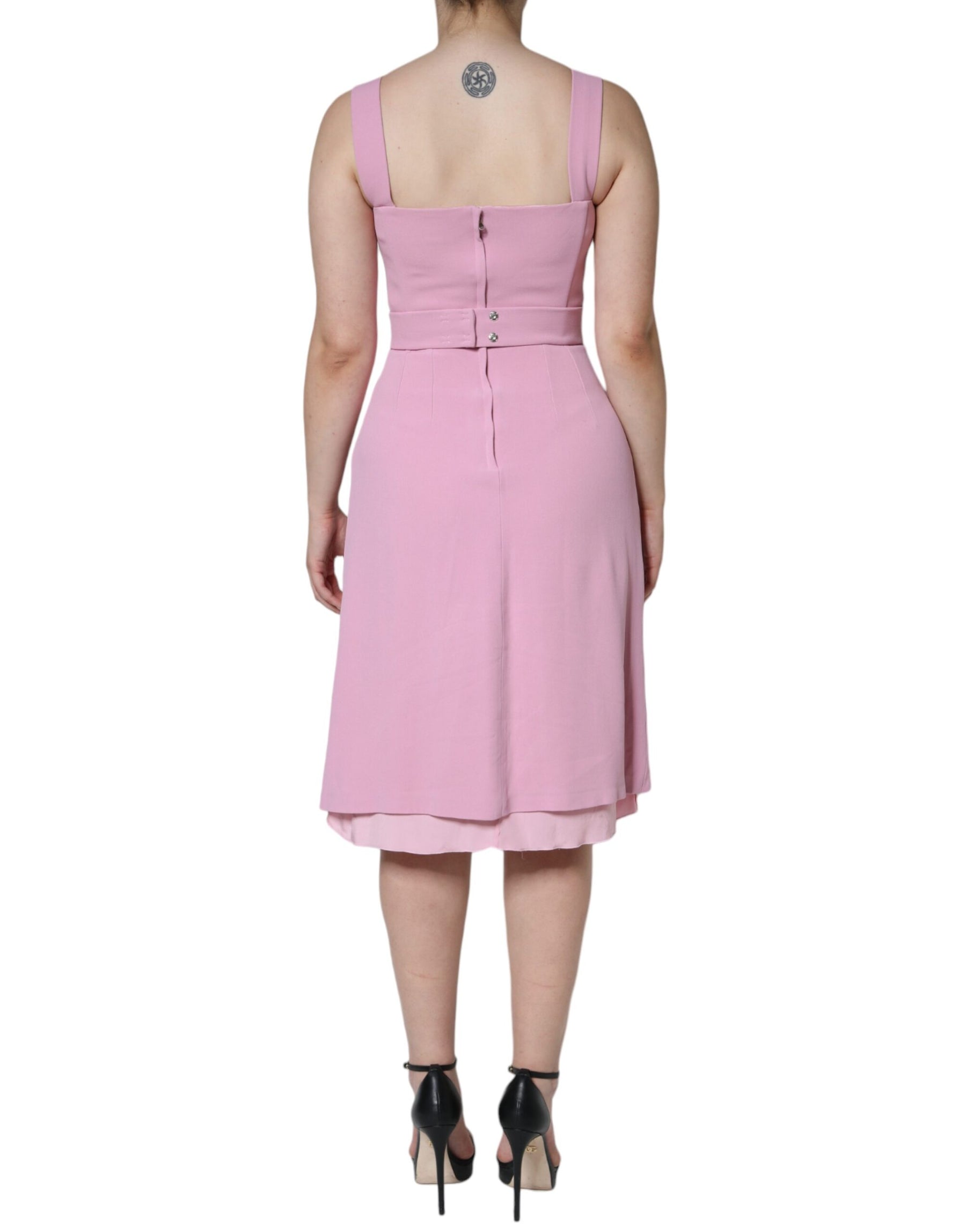 Dolce & Gabbana Pink A-line Flare Viscose Sleeveless Dress | Regal Royce