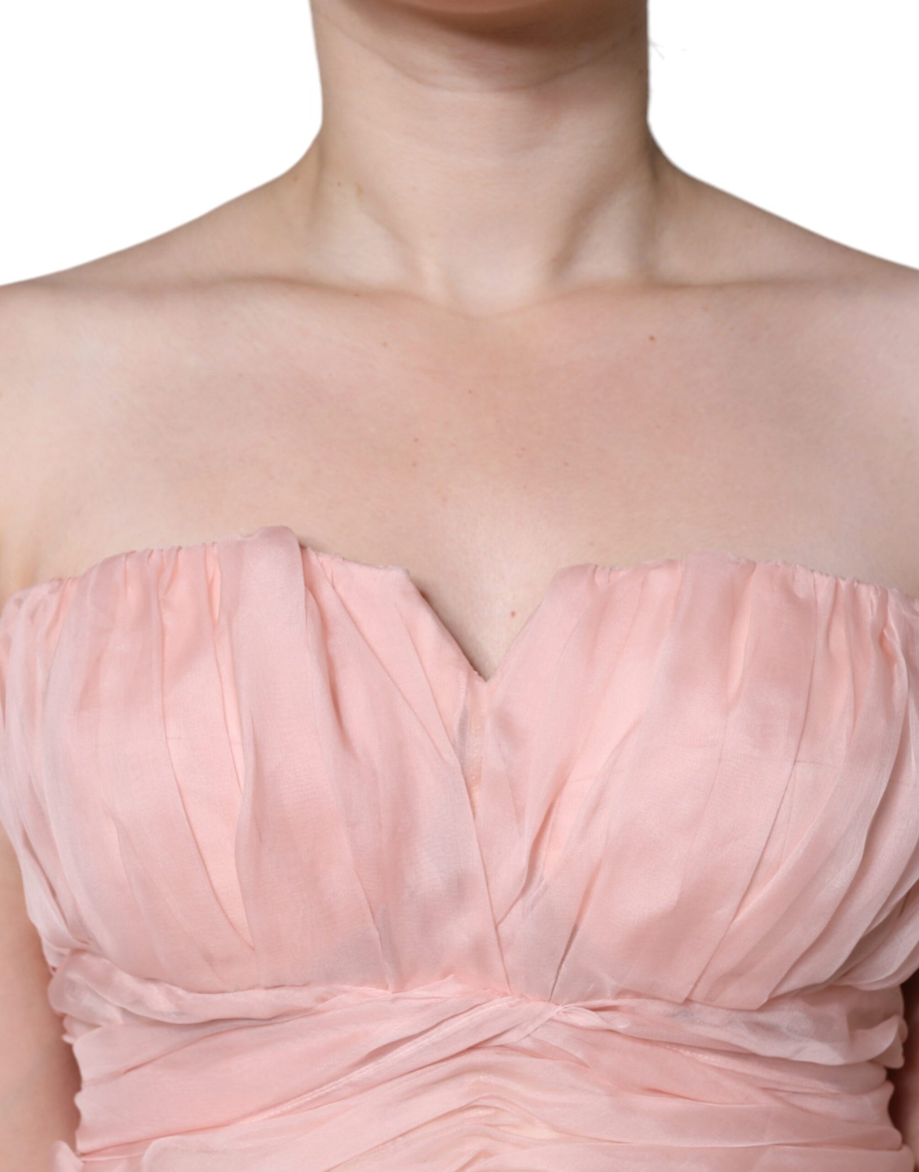 Dolce & Gabbana Pink Silk Strapless Maxi A-line Gown Dress | Regal Royce
