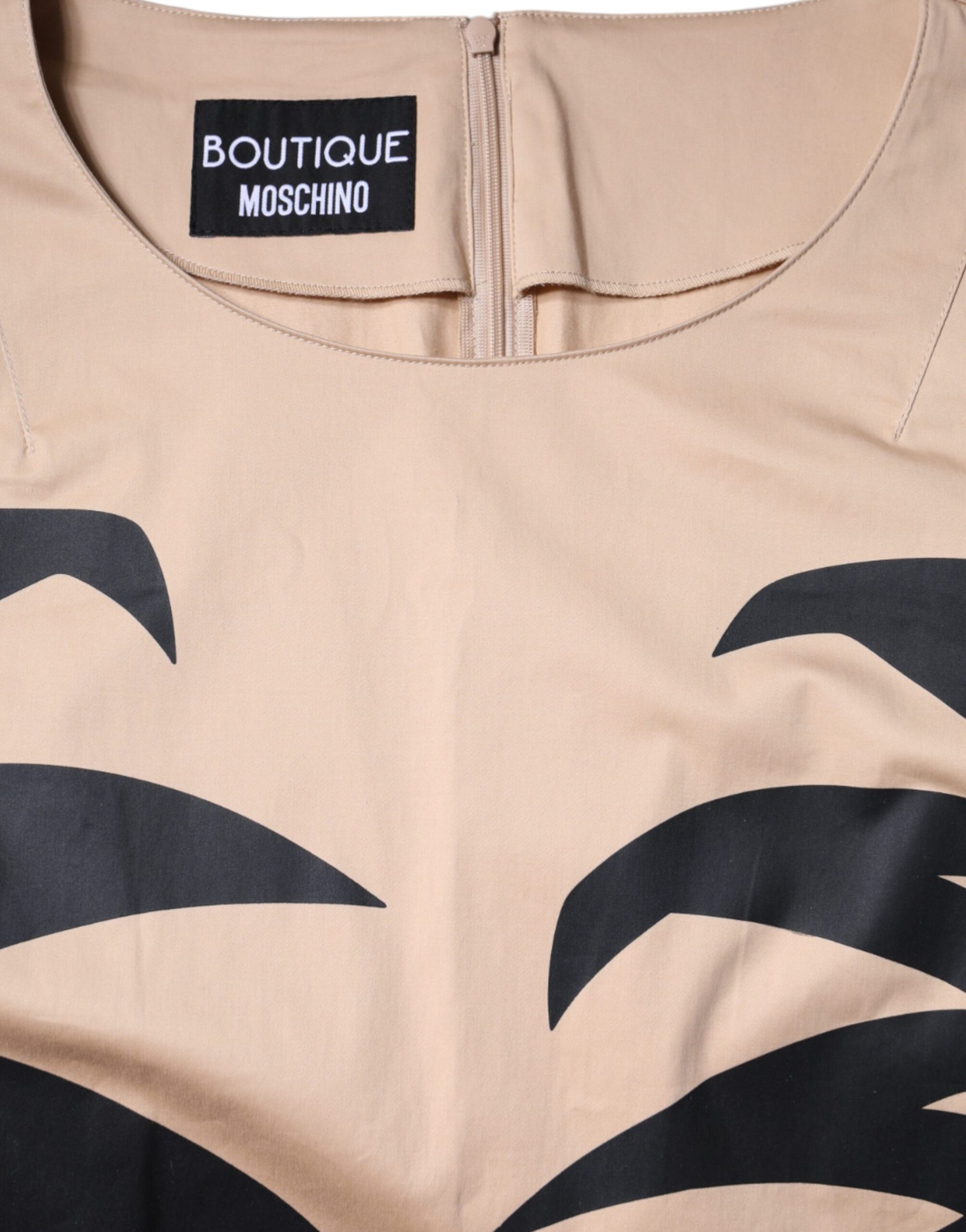 Moschino Beige Cotton Short Sleeve Knee Length Dress | Regal Royce