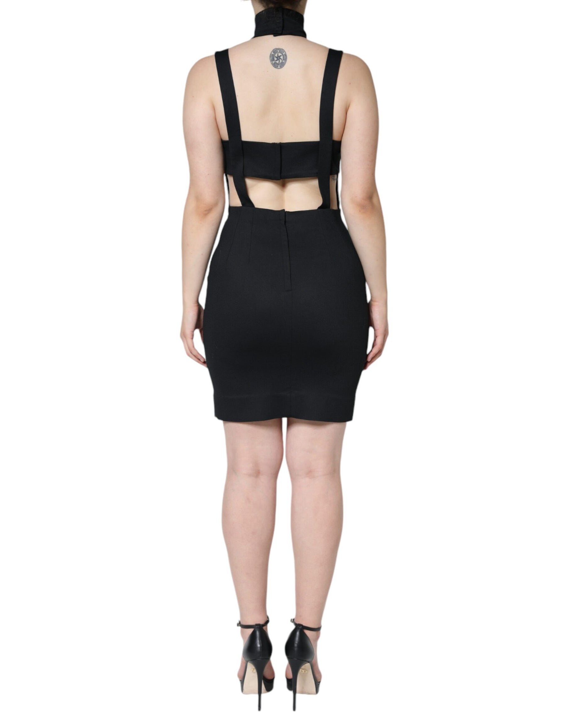 Dolce & Gabbana Black Cut Out Sleeveless Bodycon Mini Dress | Regal Royce