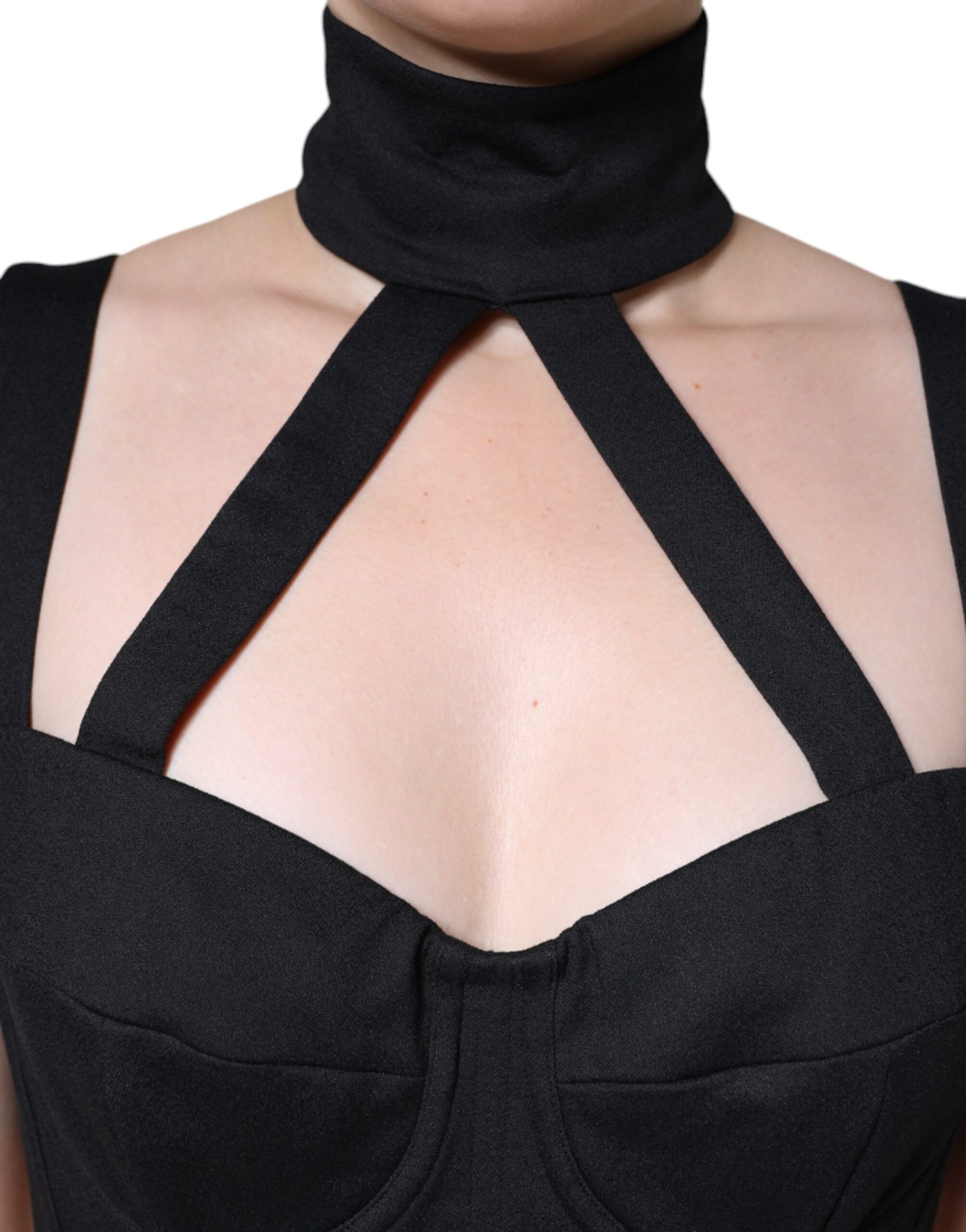 Dolce & Gabbana Black Cut Out Sleeveless Bodycon Mini Dress | Regal Royce