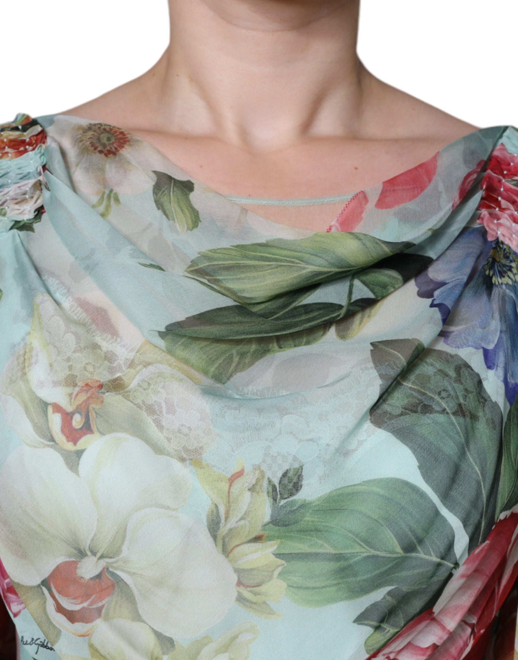 Dolce & Gabbana Multicolor Floral Silk Long Gown Dress | Regal Royce