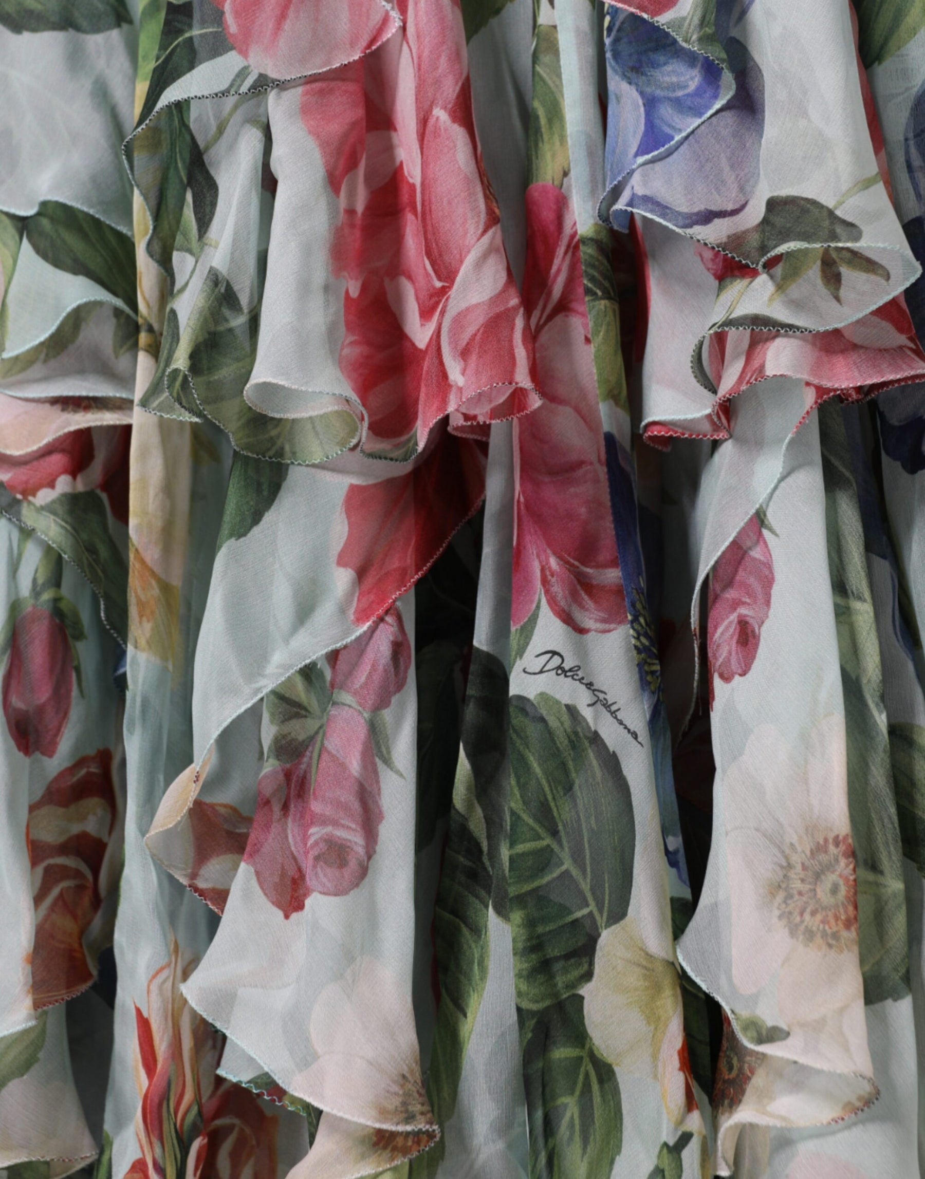 Dolce & Gabbana Multicolor Floral Silk Long Gown Dress | Regal Royce