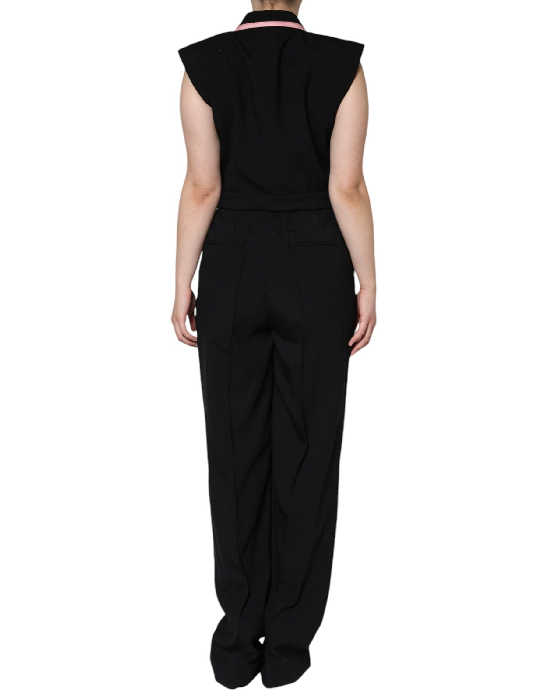 Dolce & Gabbana Black Wool Blend Sleeveless Jumpsuit Dress | Regal Royce