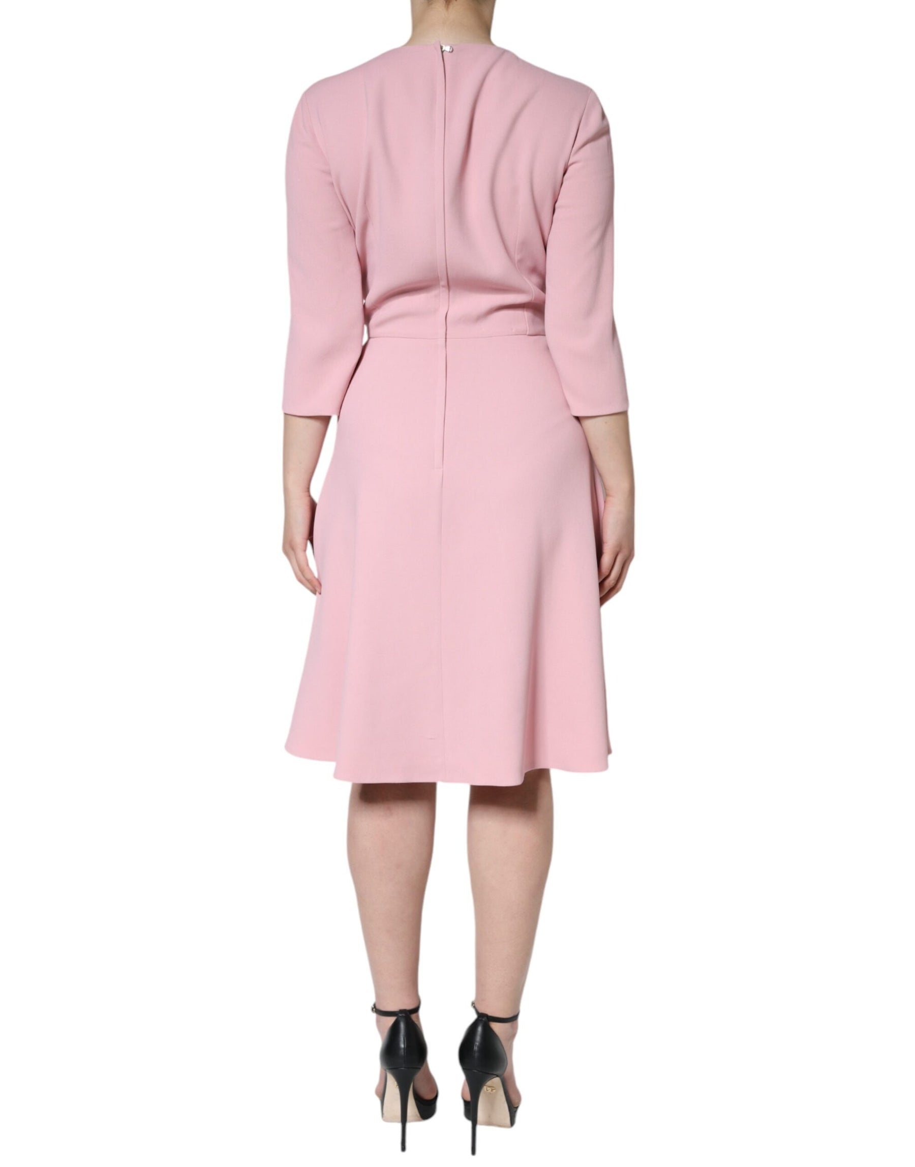 Dolce & Gabbana Pink A-line Viscose 3/4 Sleeves Dress | Regal Royce