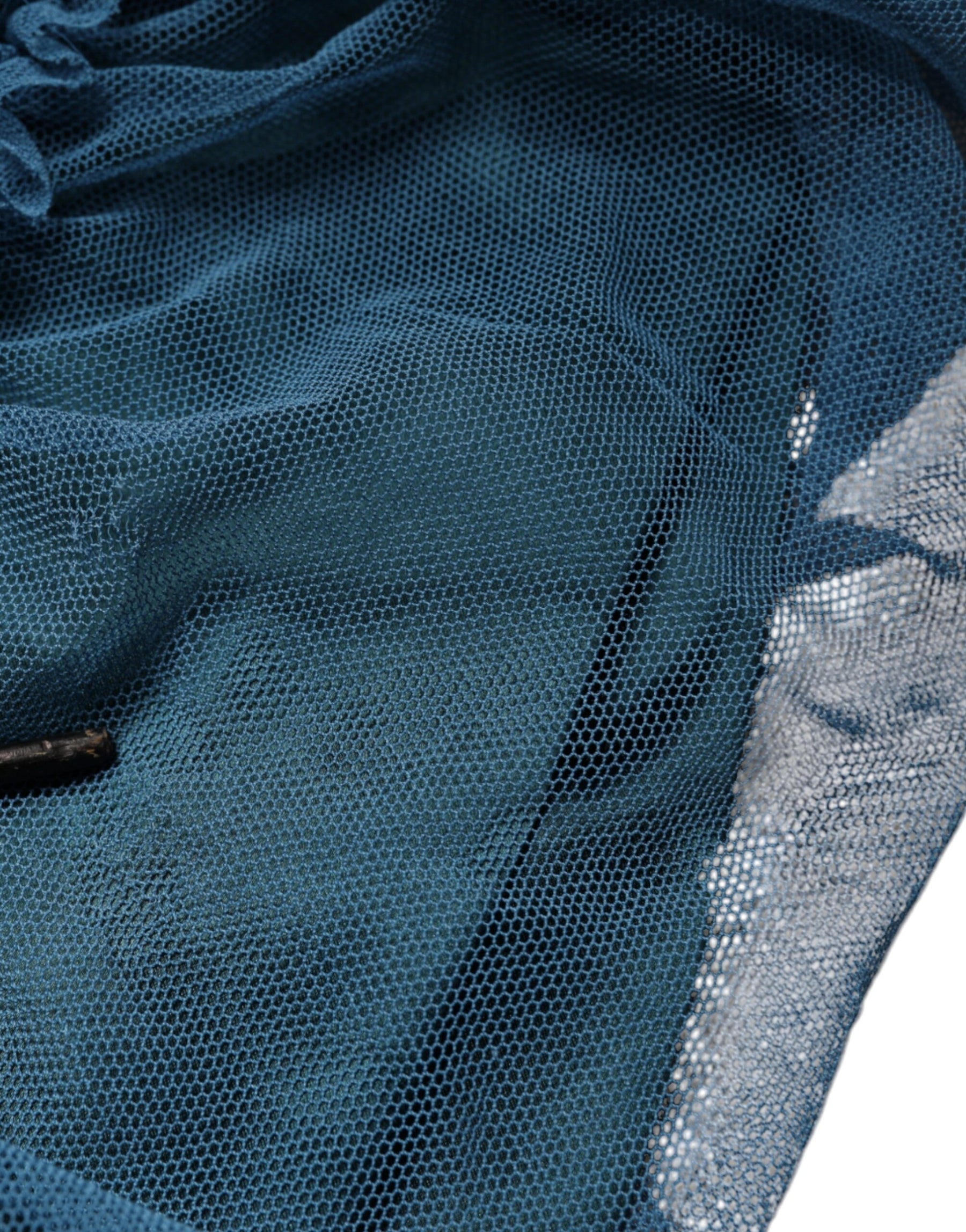 Dolce & Gabbana Blue Mesh Trim Ruched Tulle Sheath Dress | Regal Royce