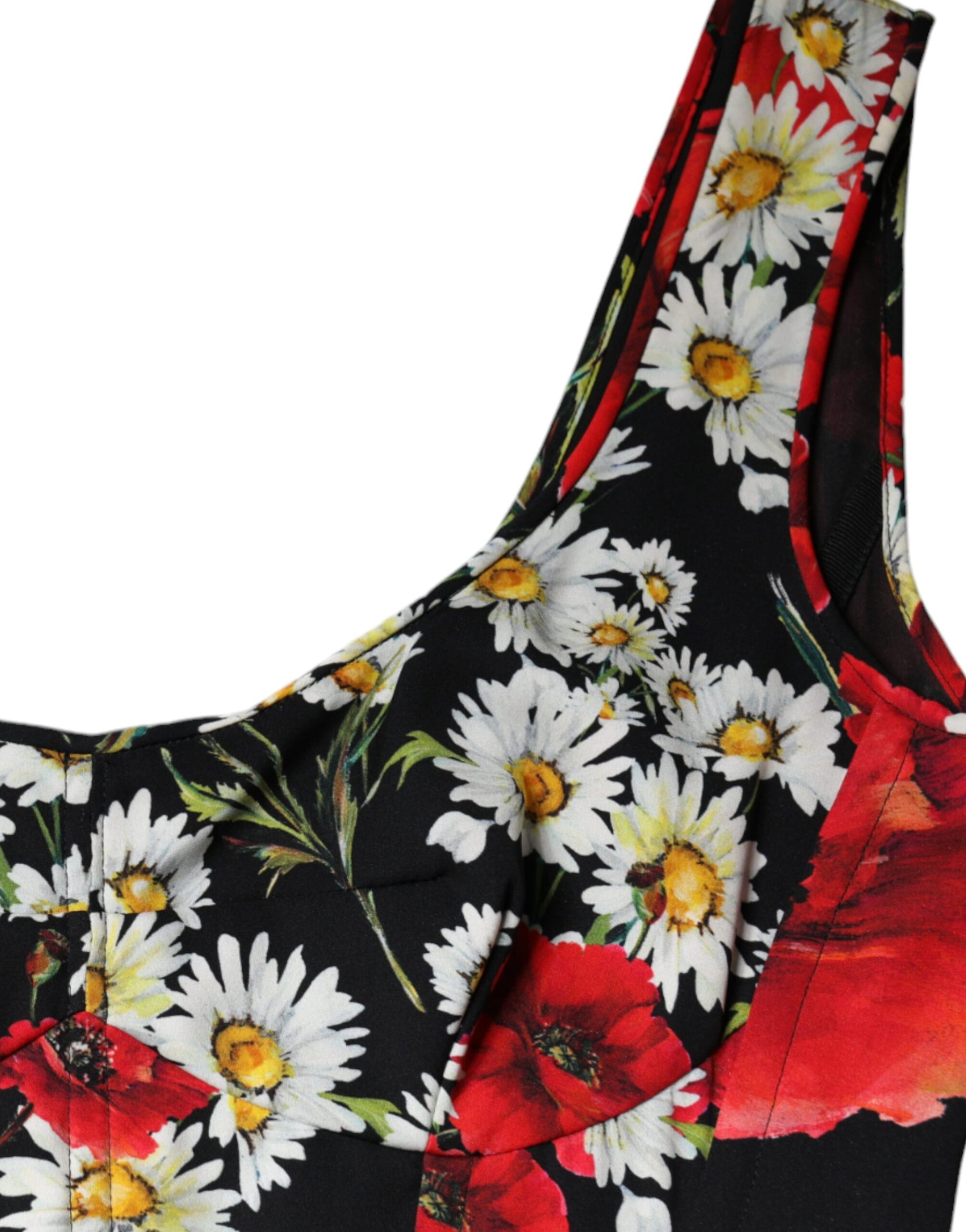 Dolce & Gabbana Black Floral Silk Sleeveless Long Gown Dress | Regal Royce