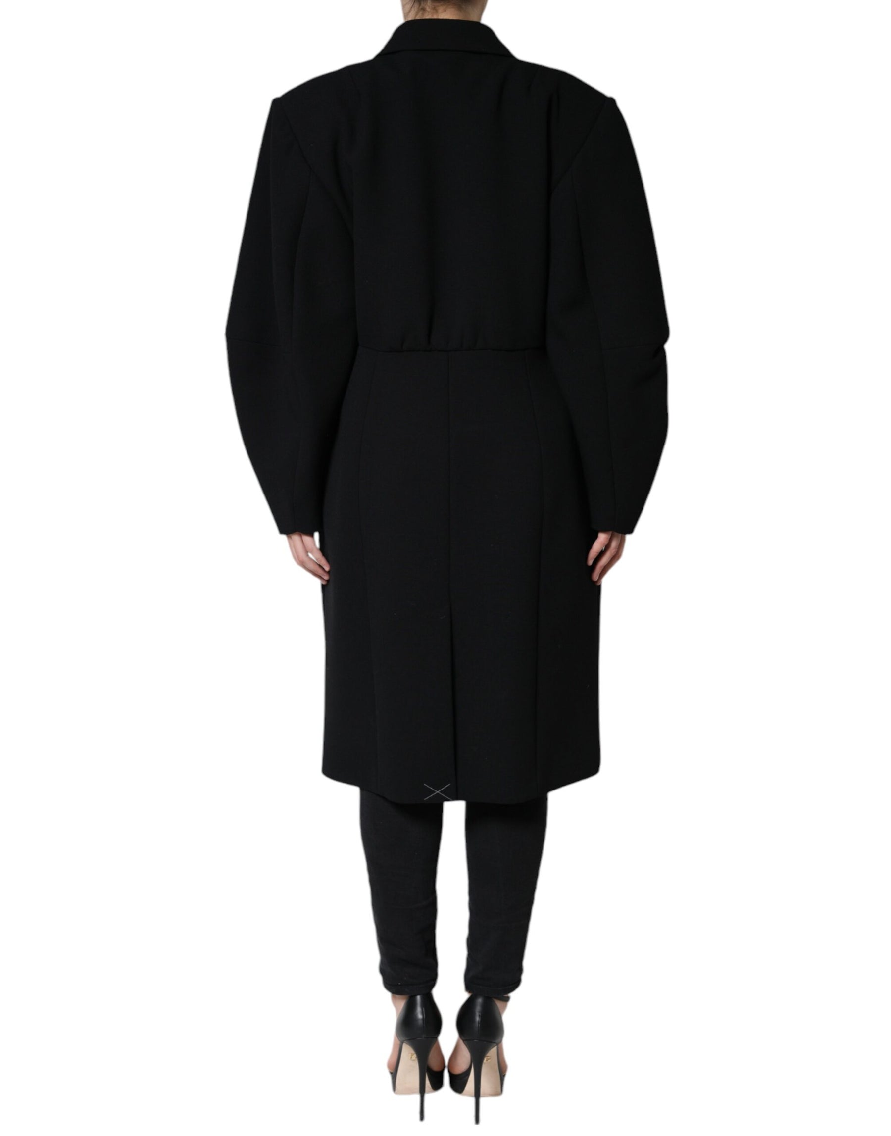 Dolce & Gabbana Black Double Breasted Trench Coat Jacket | Regal Royce