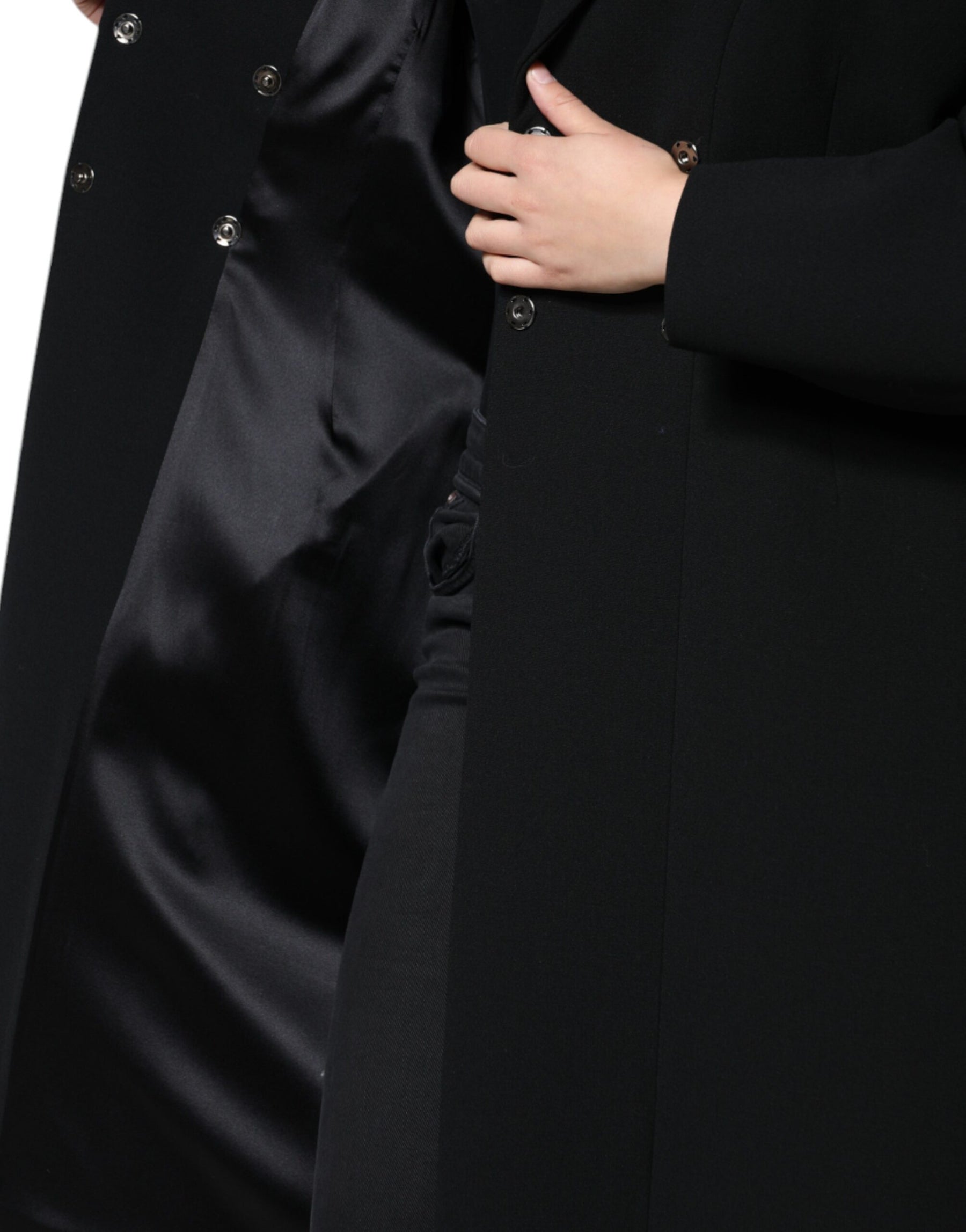 Dolce & Gabbana Black Double Breasted Trench Coat Jacket | Regal Royce