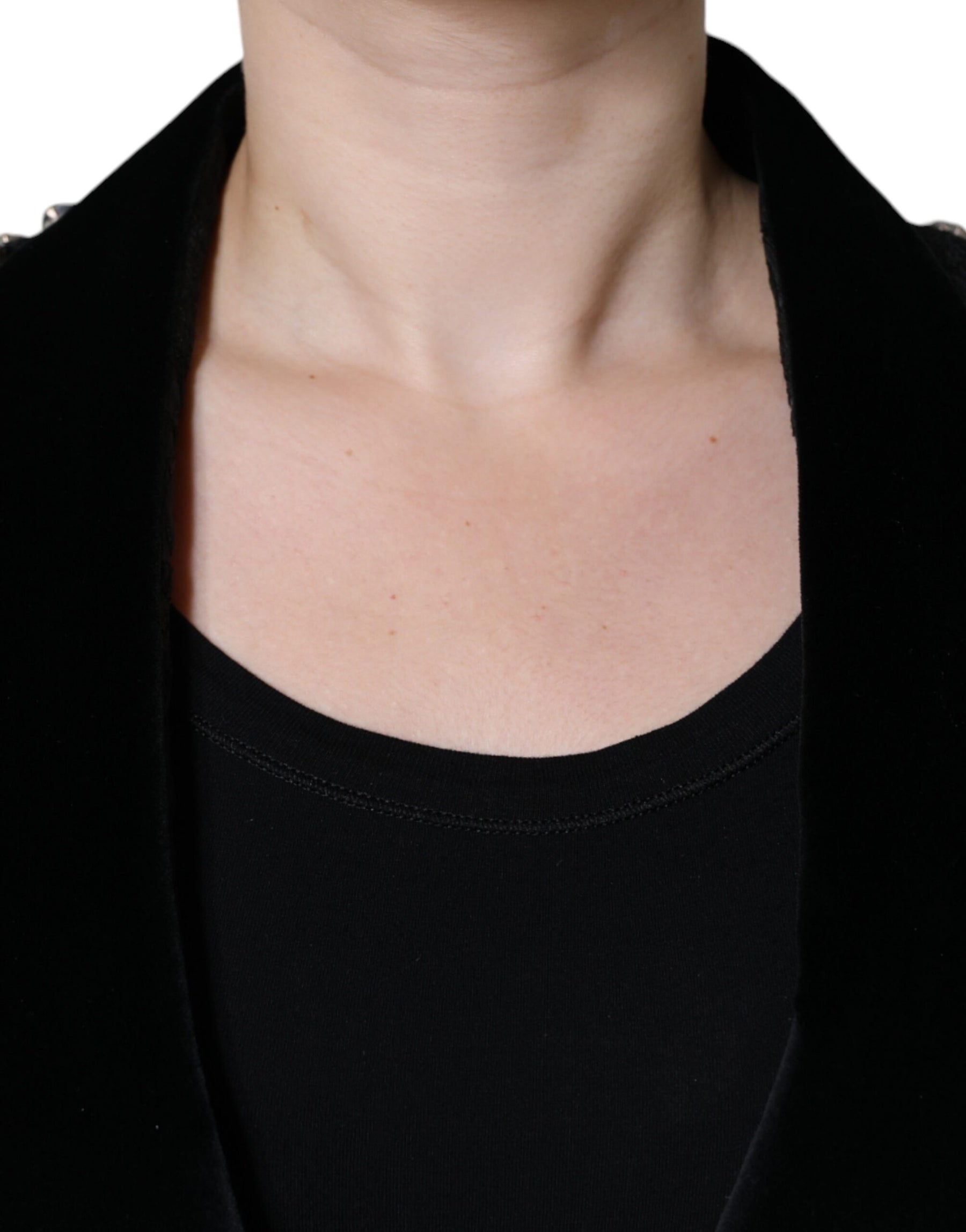 Dolce & Gabbana Black Jacquard Crystal Floral Jacket Blazer | Regal Royce