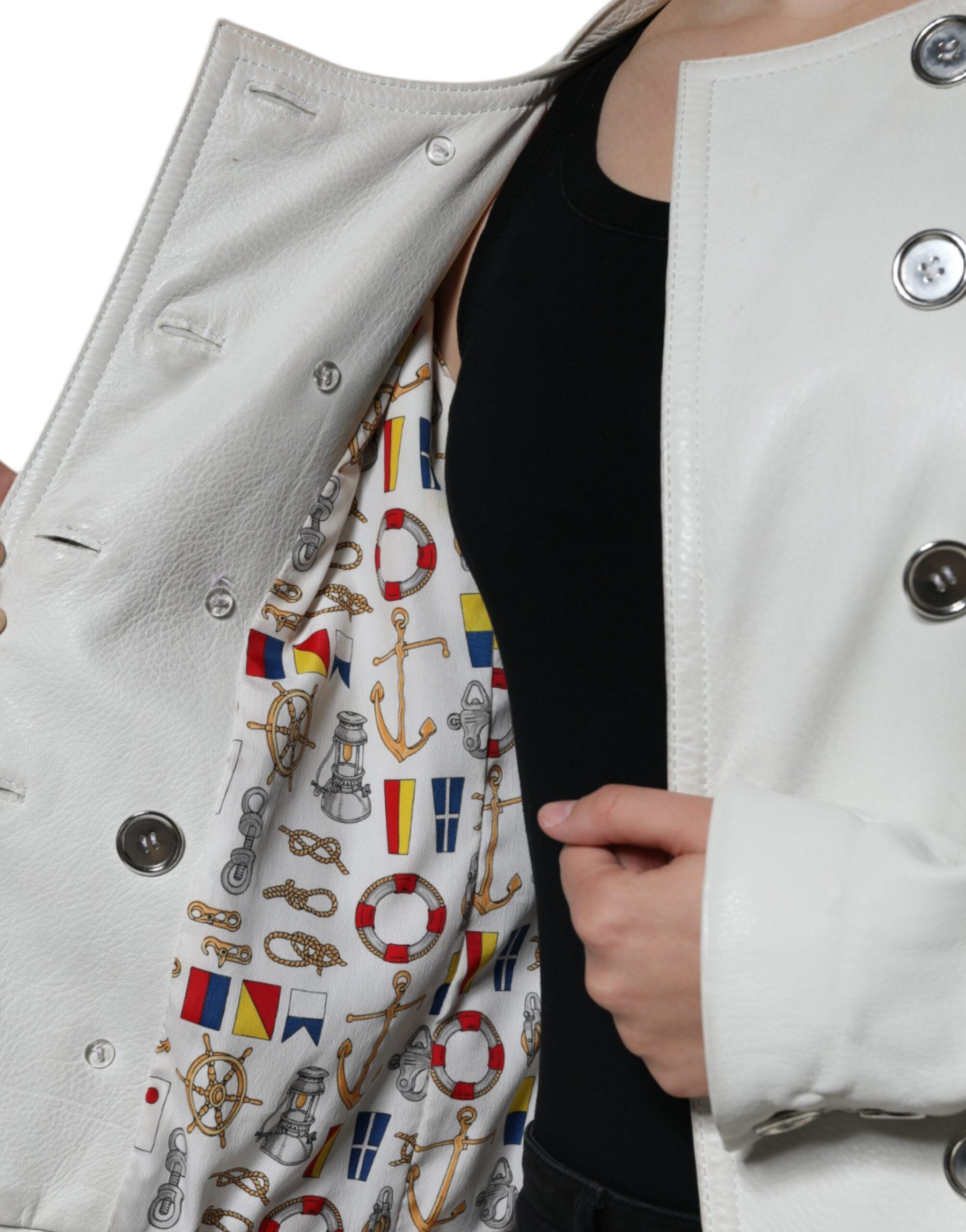 Dolce & Gabbana White Double Breasted Blazer Coat Jacket | Regal Royce