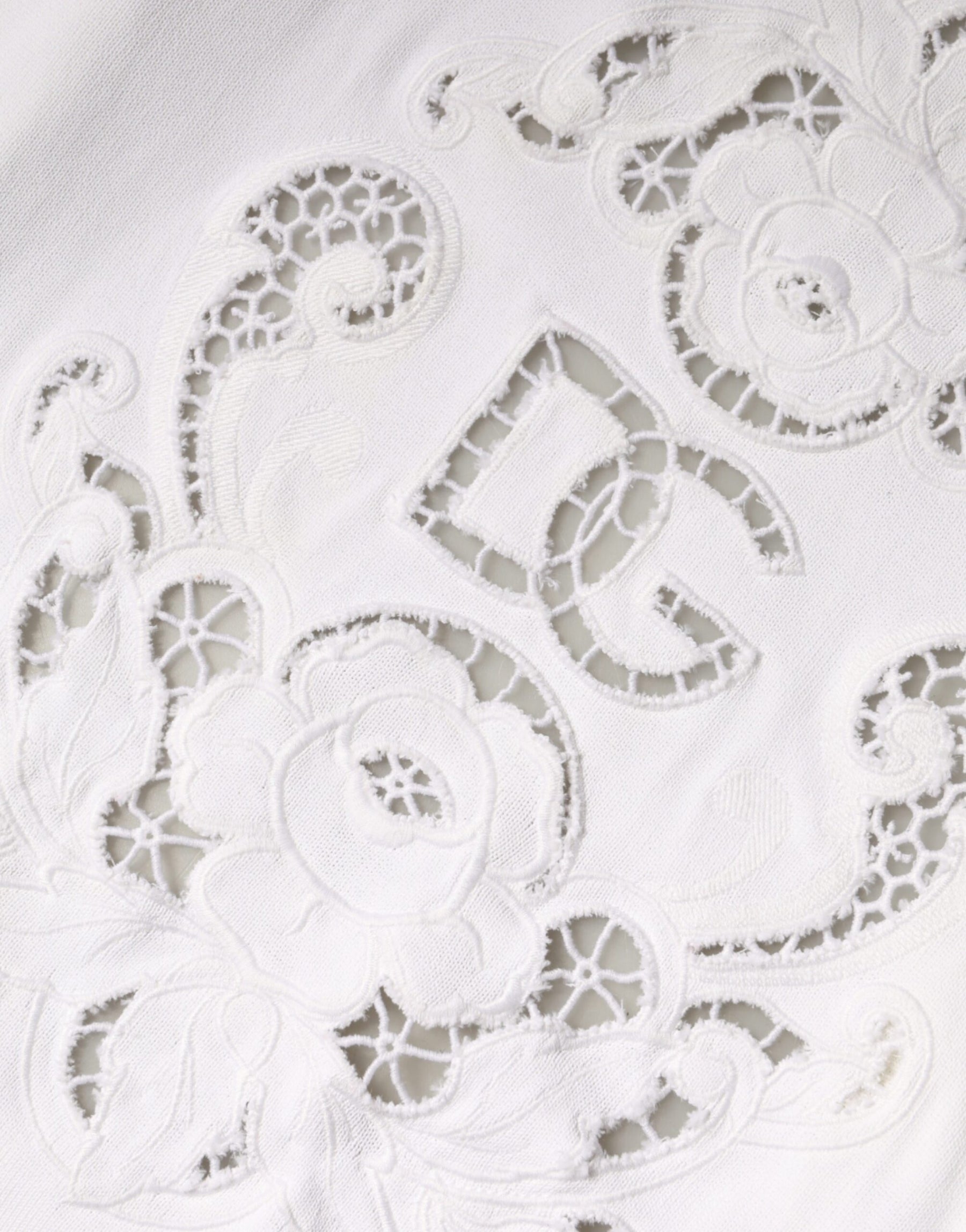 Dolce & Gabbana White Viscose Floral Cut Out Cardigan Sweater | Regal Royce