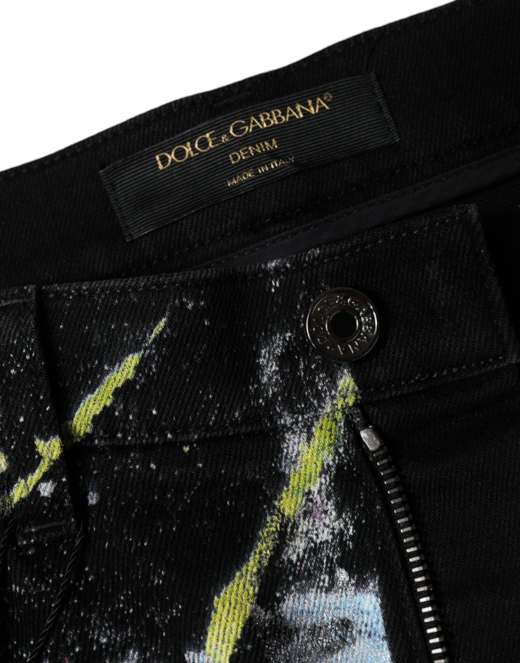 Dolce & Gabbana Multicolor Splatter Paint Cotton Skinny Denim Jeans | Regal Royce
